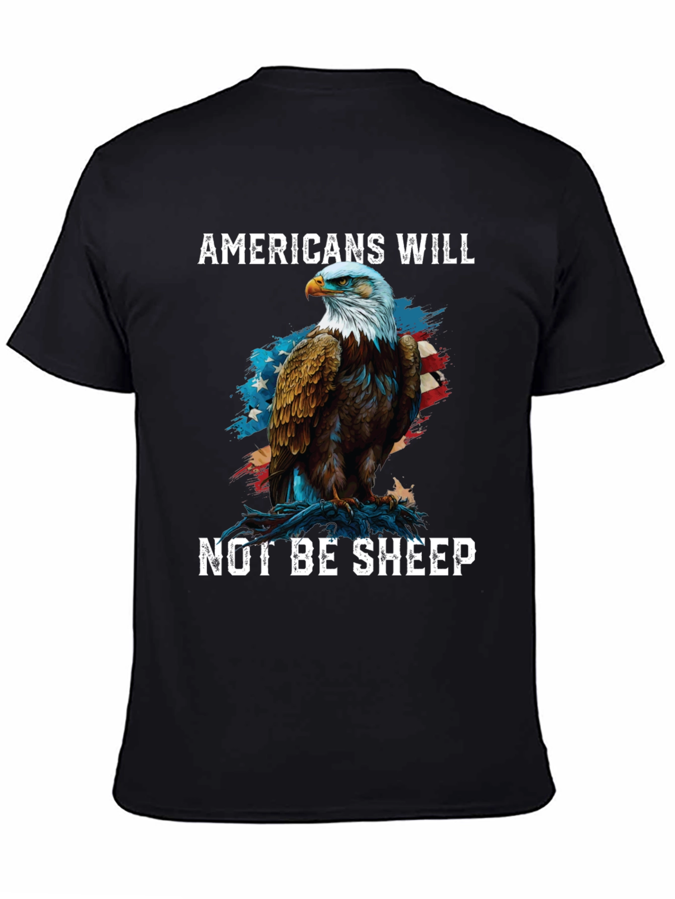 Black Americans Will Not Be Sheep Eagle Graphic Tee view 4