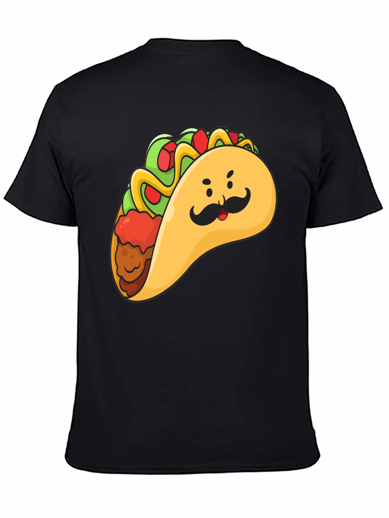Black Taco Man Graphic Tee - Funny Foodie T-Shirt view 4