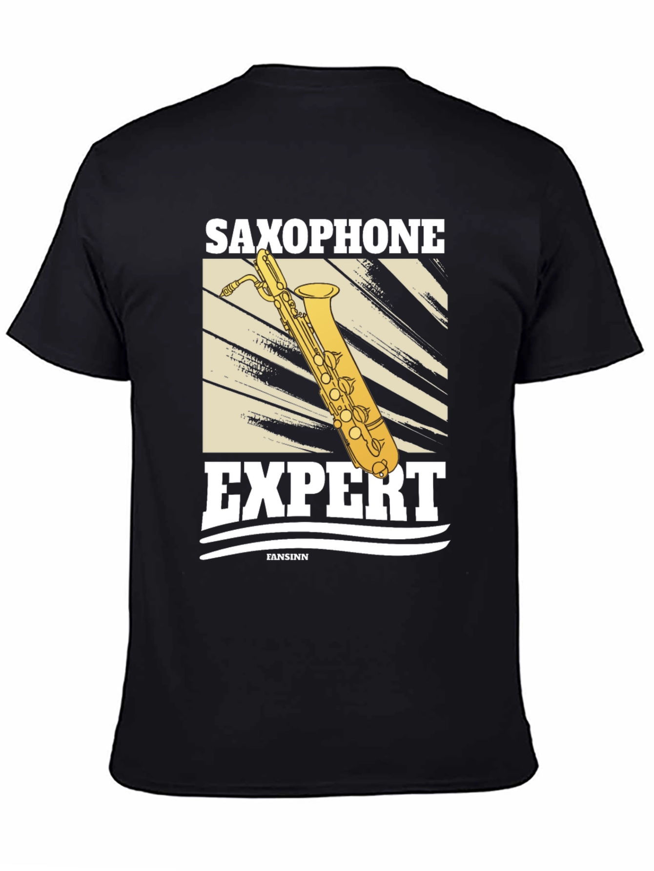 Black Saxophone Expert Graphic T-Shirt view 4