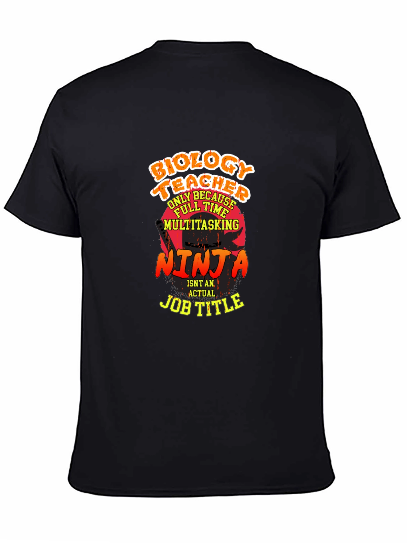 Black Biology Teacher Ninja Graphic Tee view 4