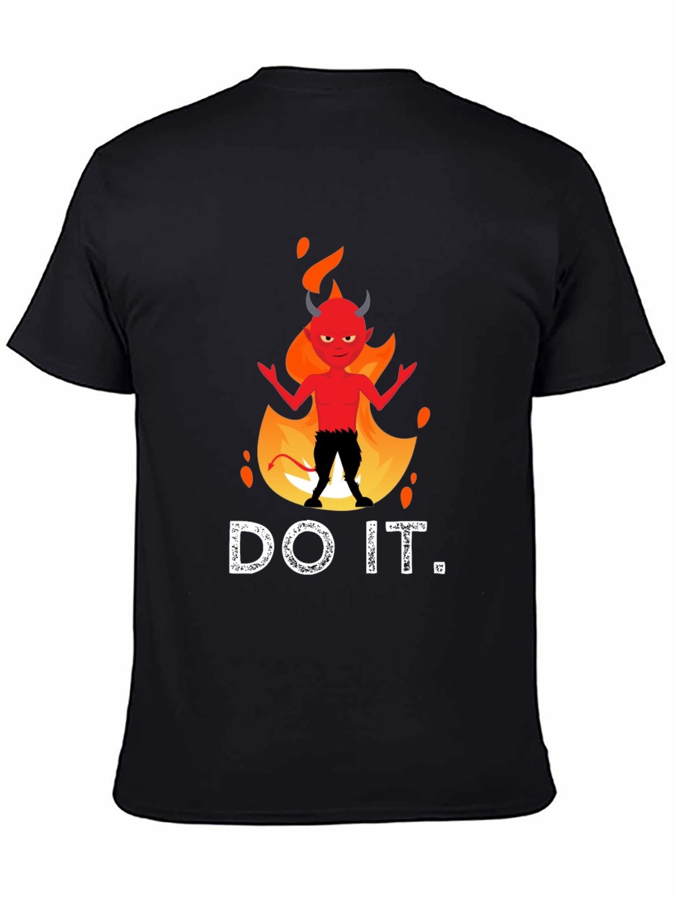 Black Do It Devil T-Shirt - Funny Graphic Tee view 4