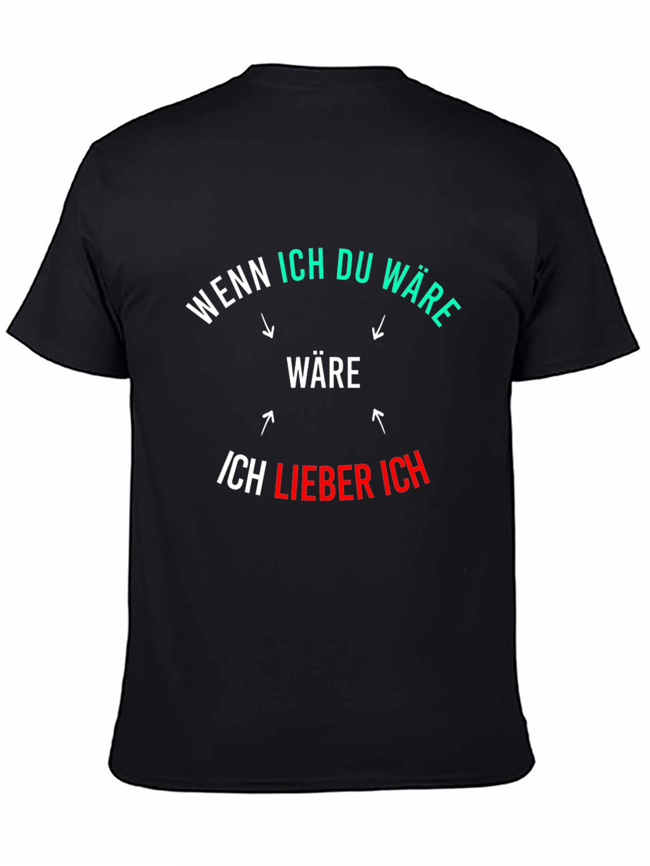 Black Funny German Phrase Graphic Black T-Shirt view 4
