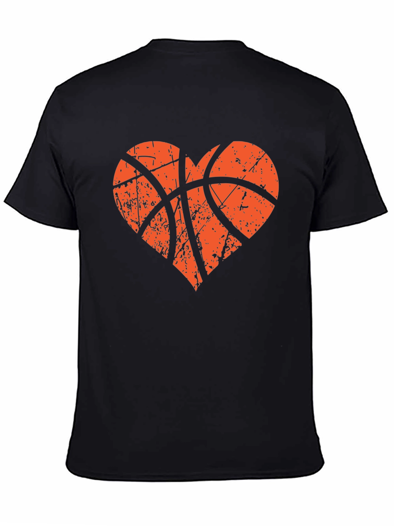 Black Basketball Heart Graphic Tee - Love the Game! view 4