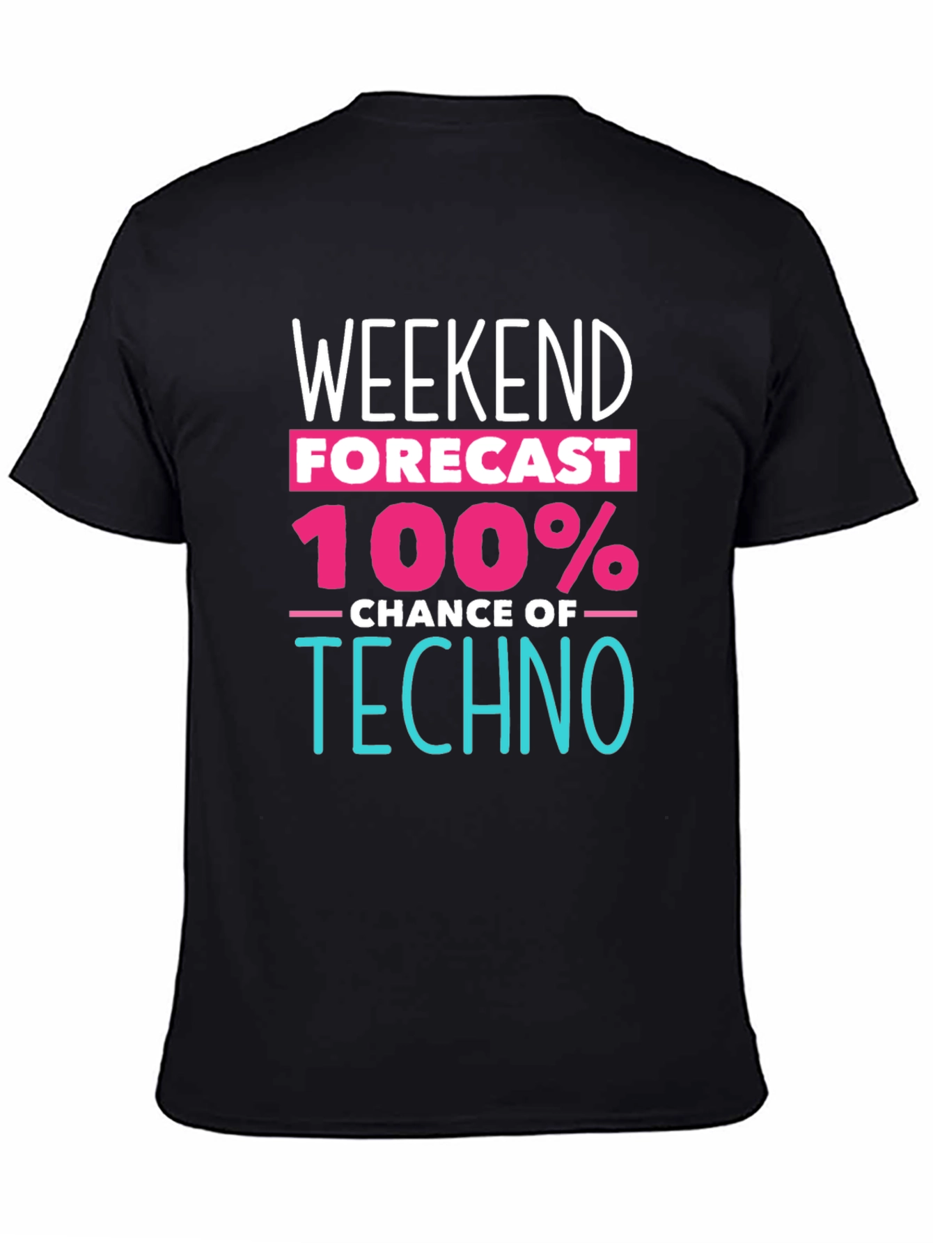 Black Weekend Forecast Techno Music T-Shirt view 4