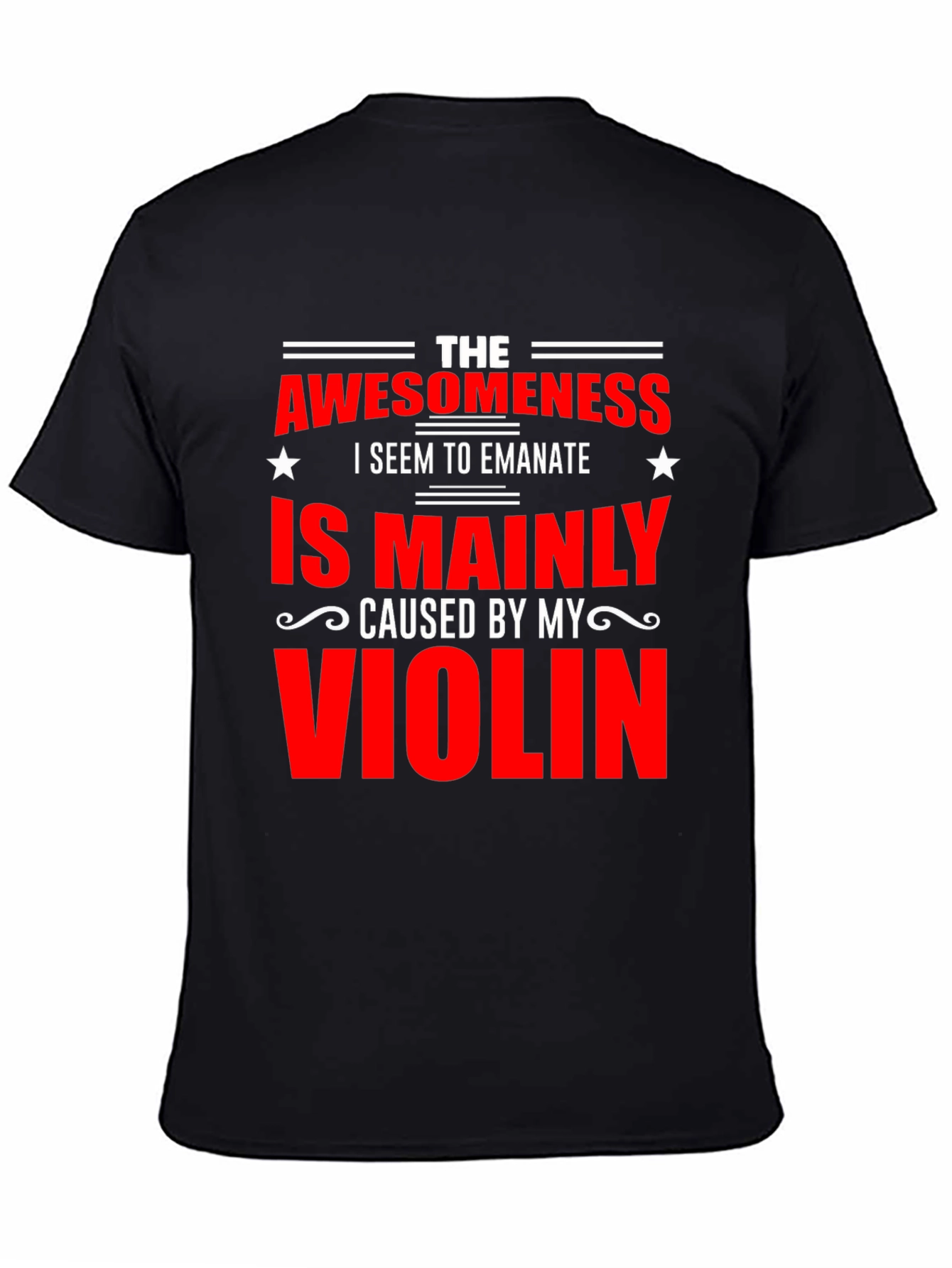 Black Awesomeness Violin T-Shirt view 4