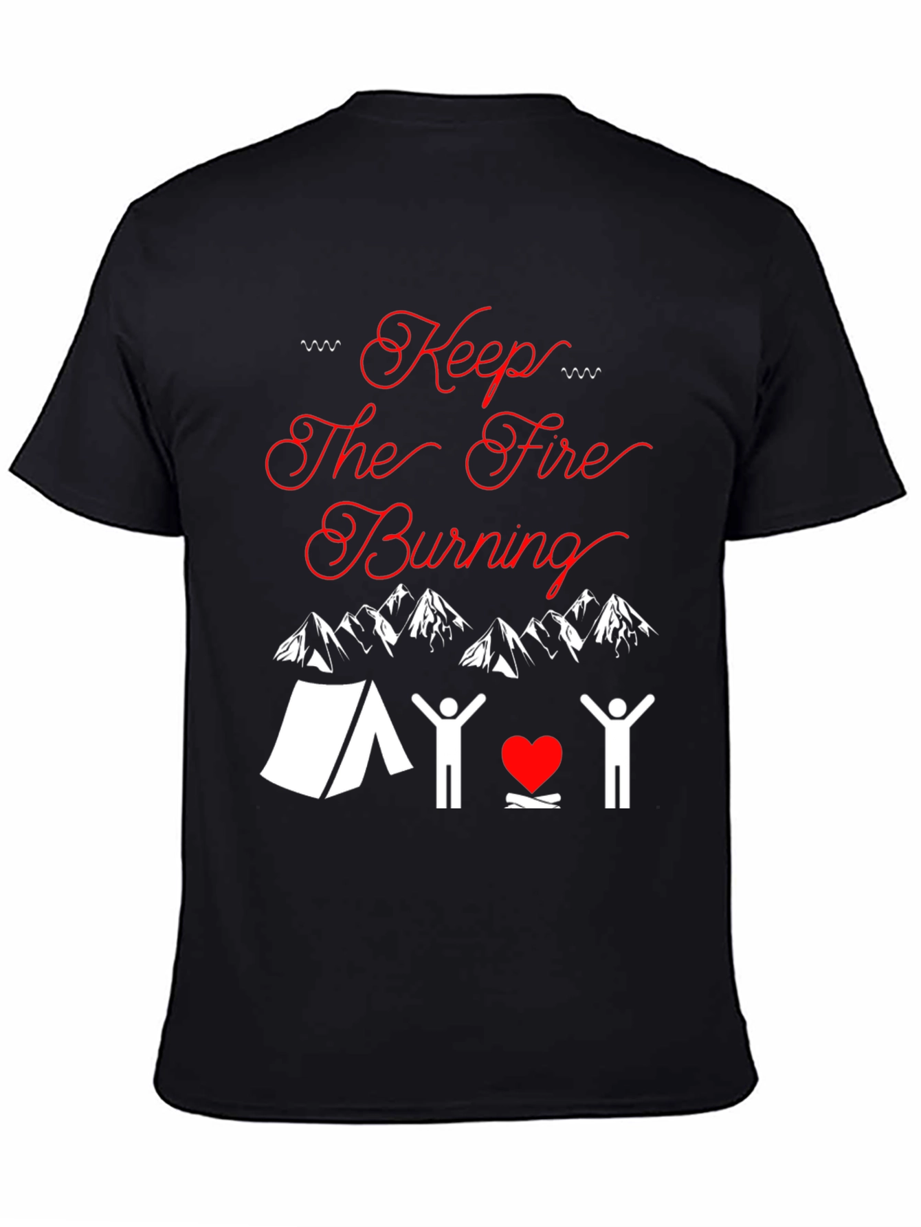 Black Keep The Fire Burning Camping T-Shirt view 4