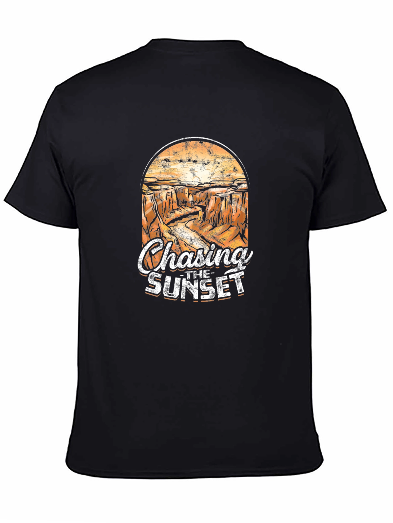 Black Chasing The Sunset Graphic T-Shirt view 4