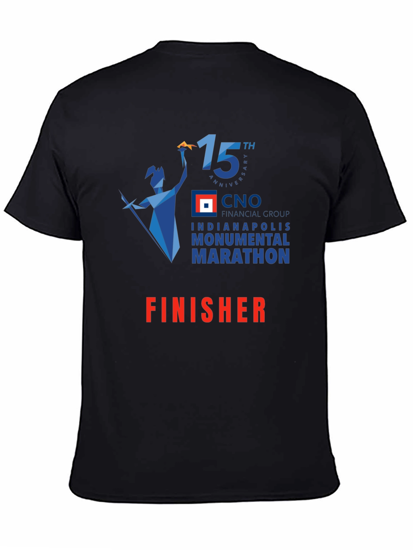 Black Indianapolis Marathon Finisher Black T-Shirt view 4