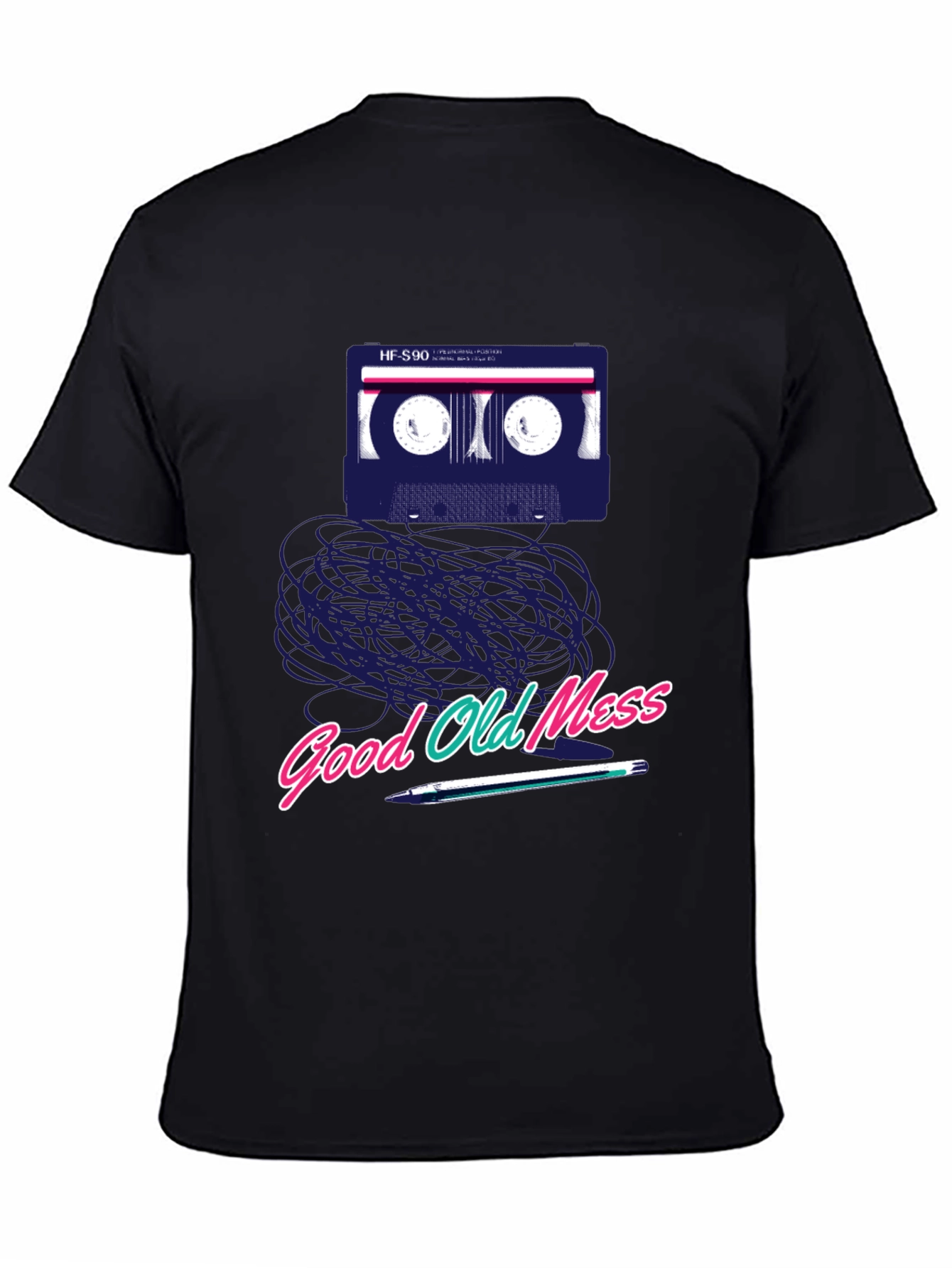 Black Retro Cassette Tape T-Shirt - Good Old Mess view 4