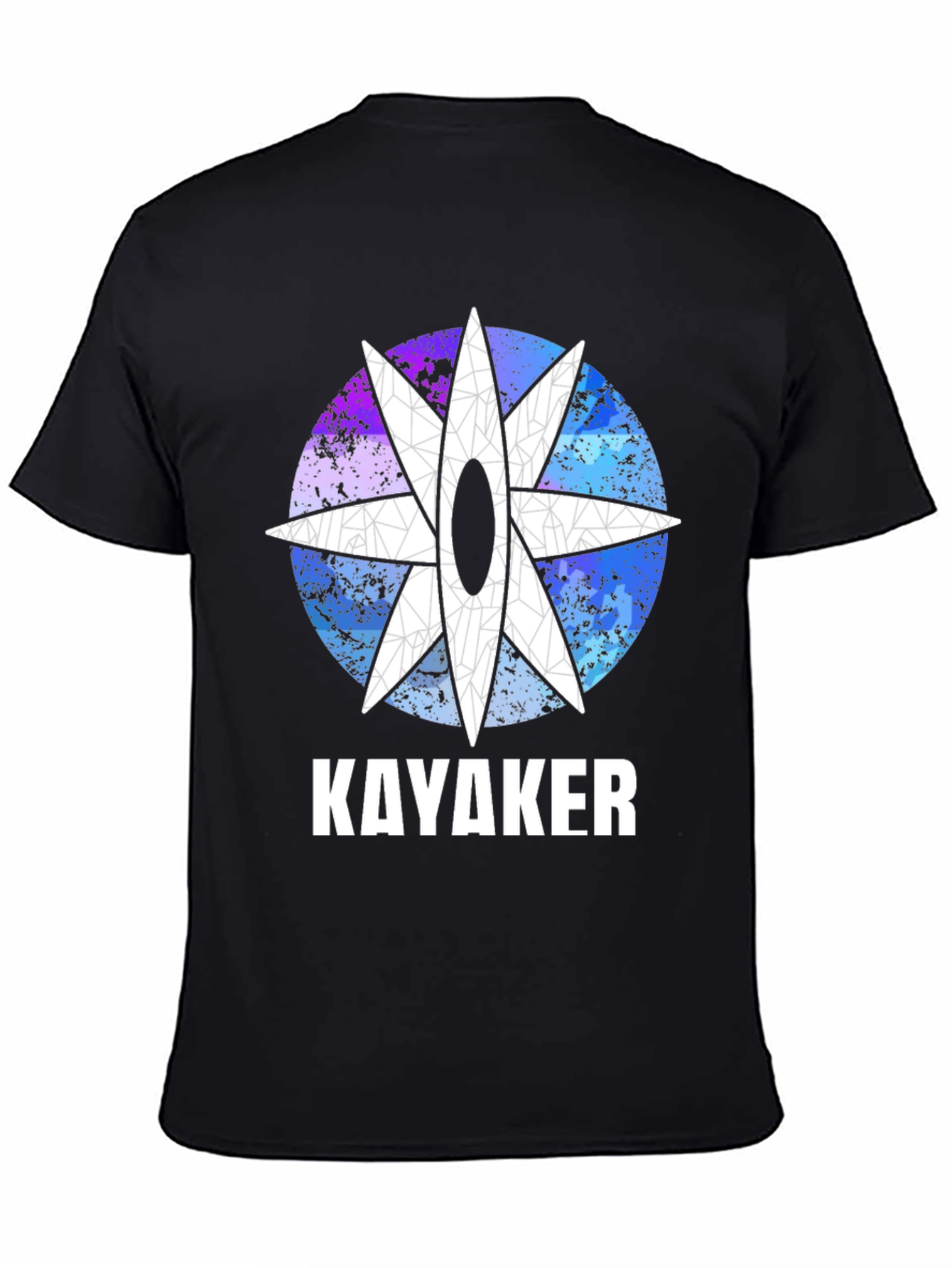 Black Kayaker Graphic T-Shirt - Unique Design view 4