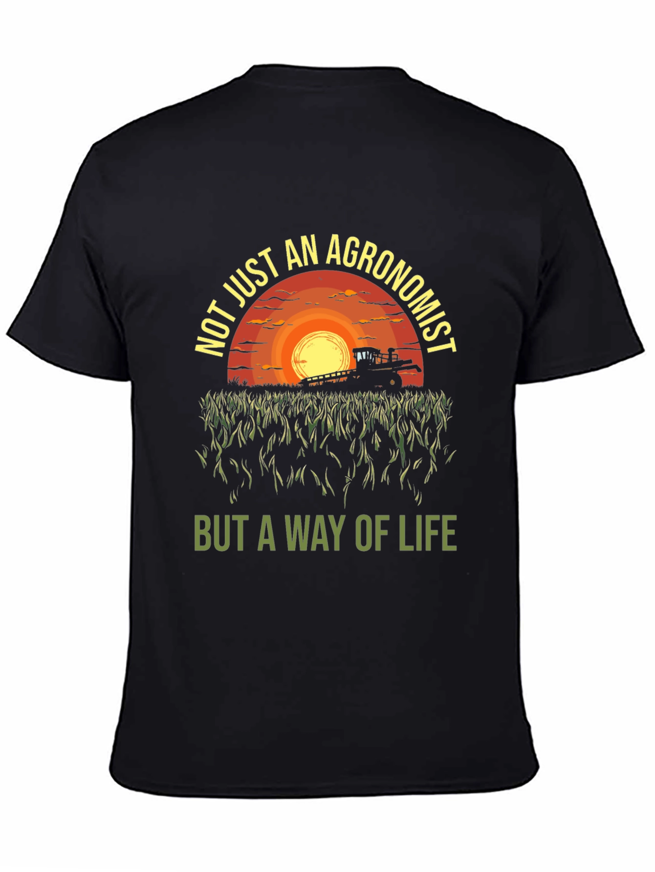 Black Agronomist Way of Life T-Shirt - Farming Sunset Tee view 4