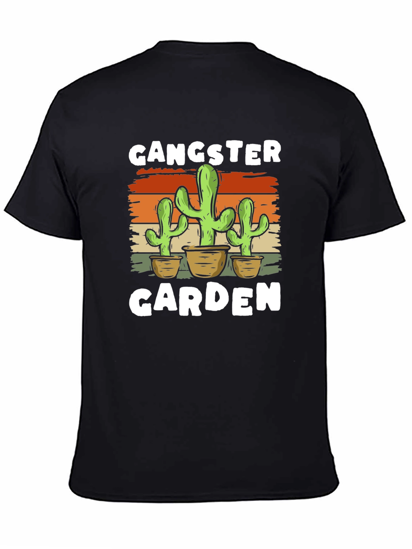 Black Gangster Garden Cactus Graphic T-Shirt view 4
