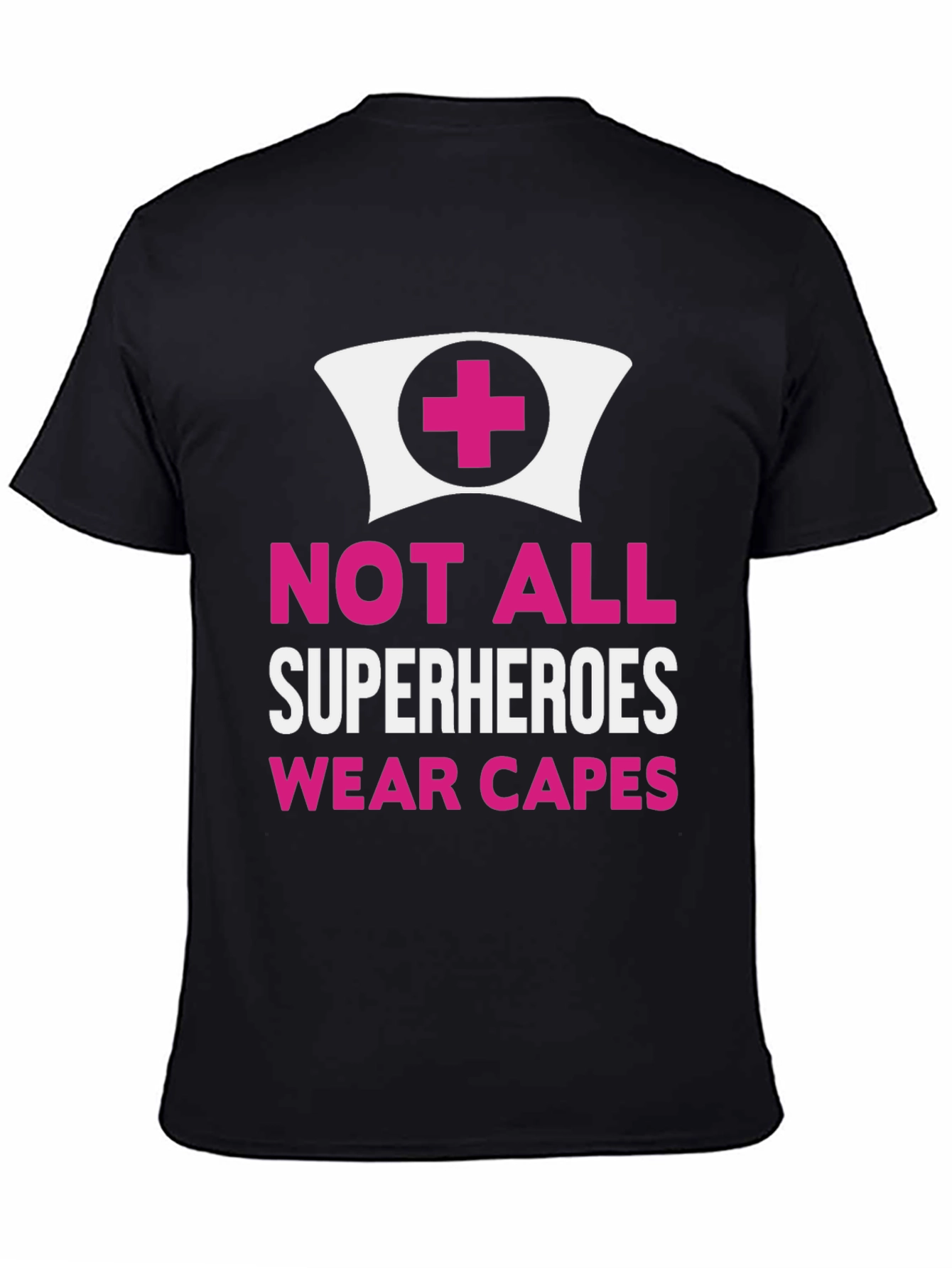 Black Not All Superheroes Wear Capes Nurse T-Shirt view 4
