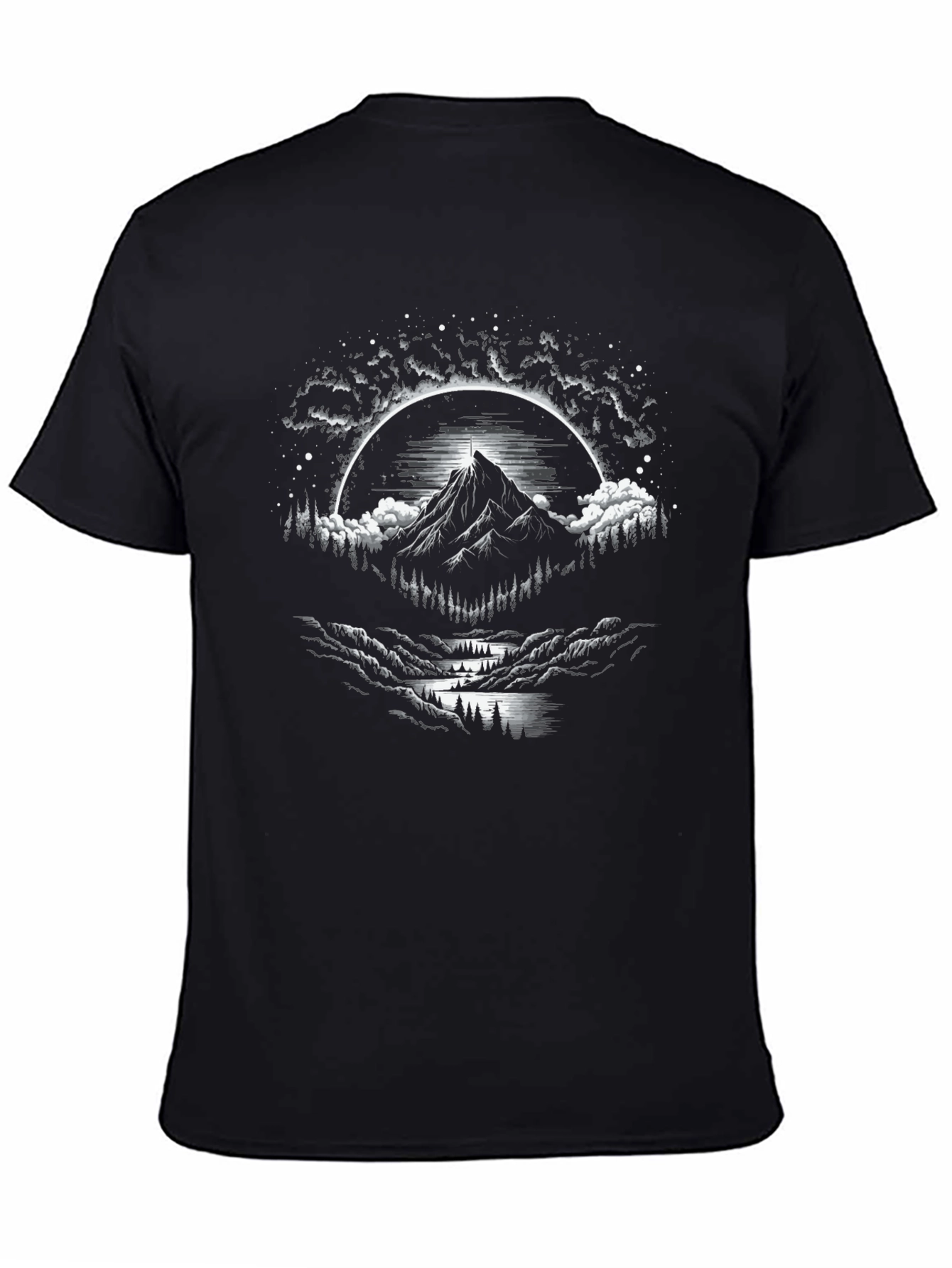 Black Mountain Peak Graphic Tee - Black Cotton Blend view 4