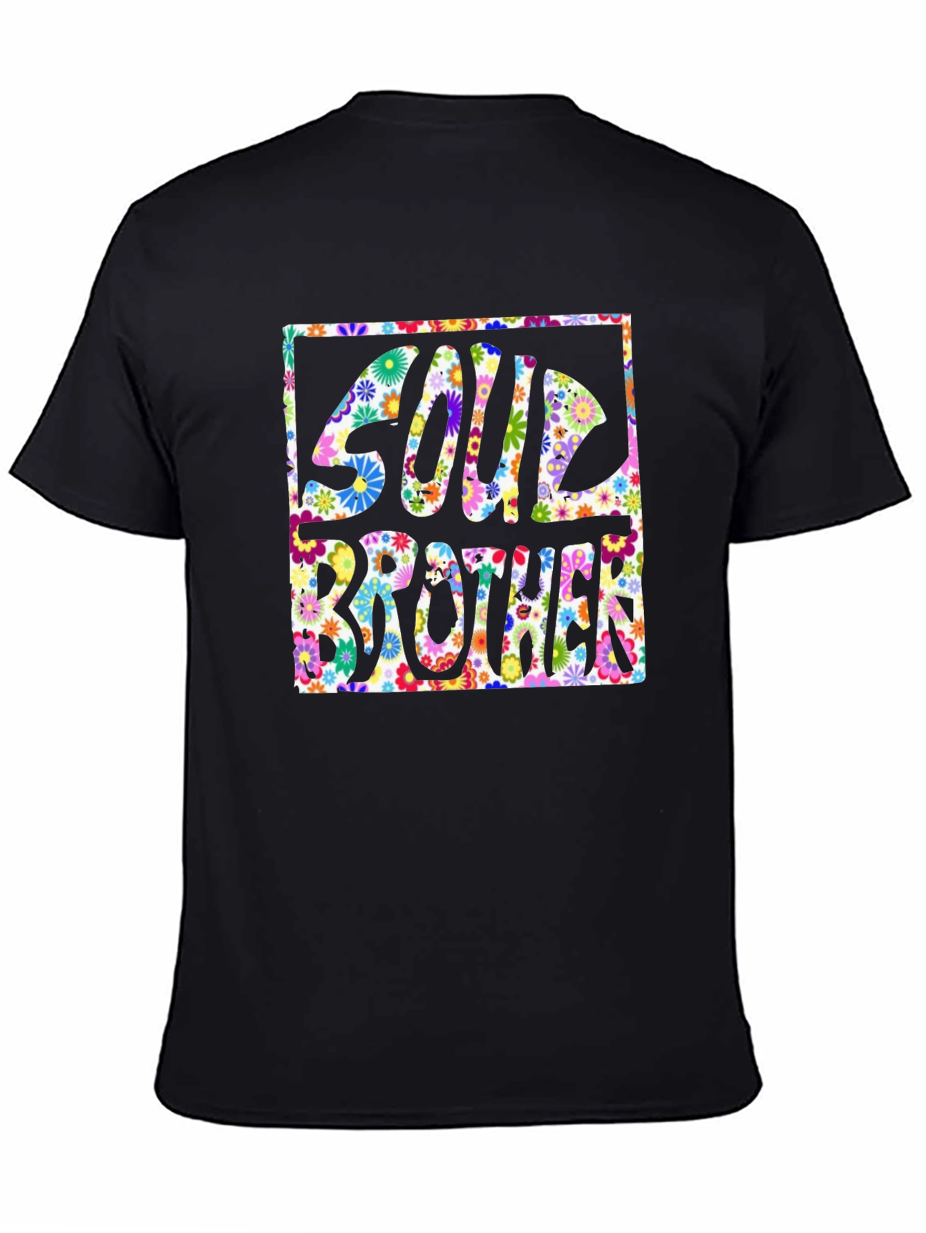 Black Soul Brother Floral Graphic T-Shirt - Unisex view 4