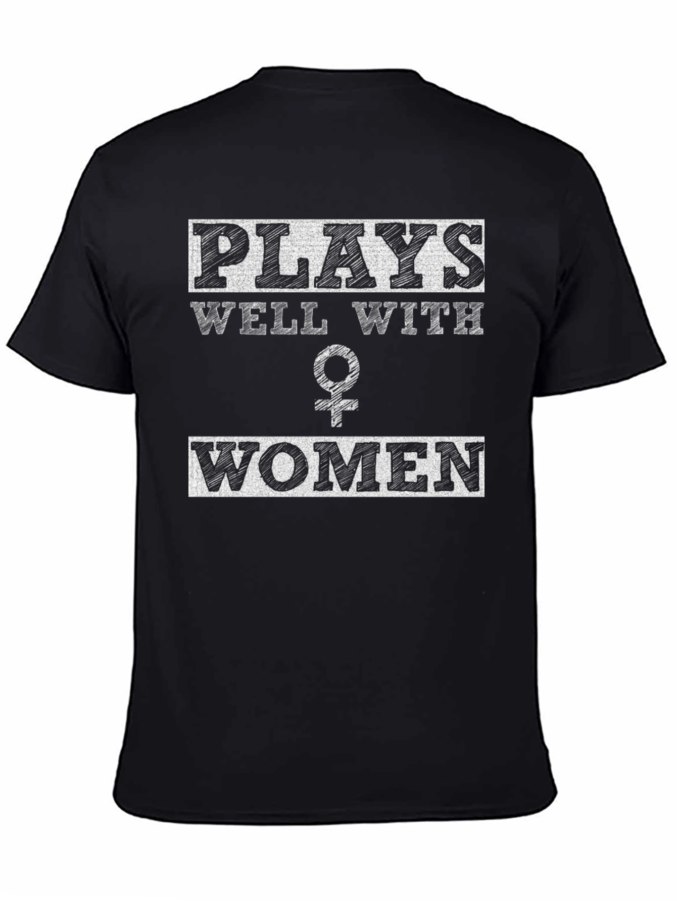 Black Plays Well With Women Graphic Tee - Black view 4