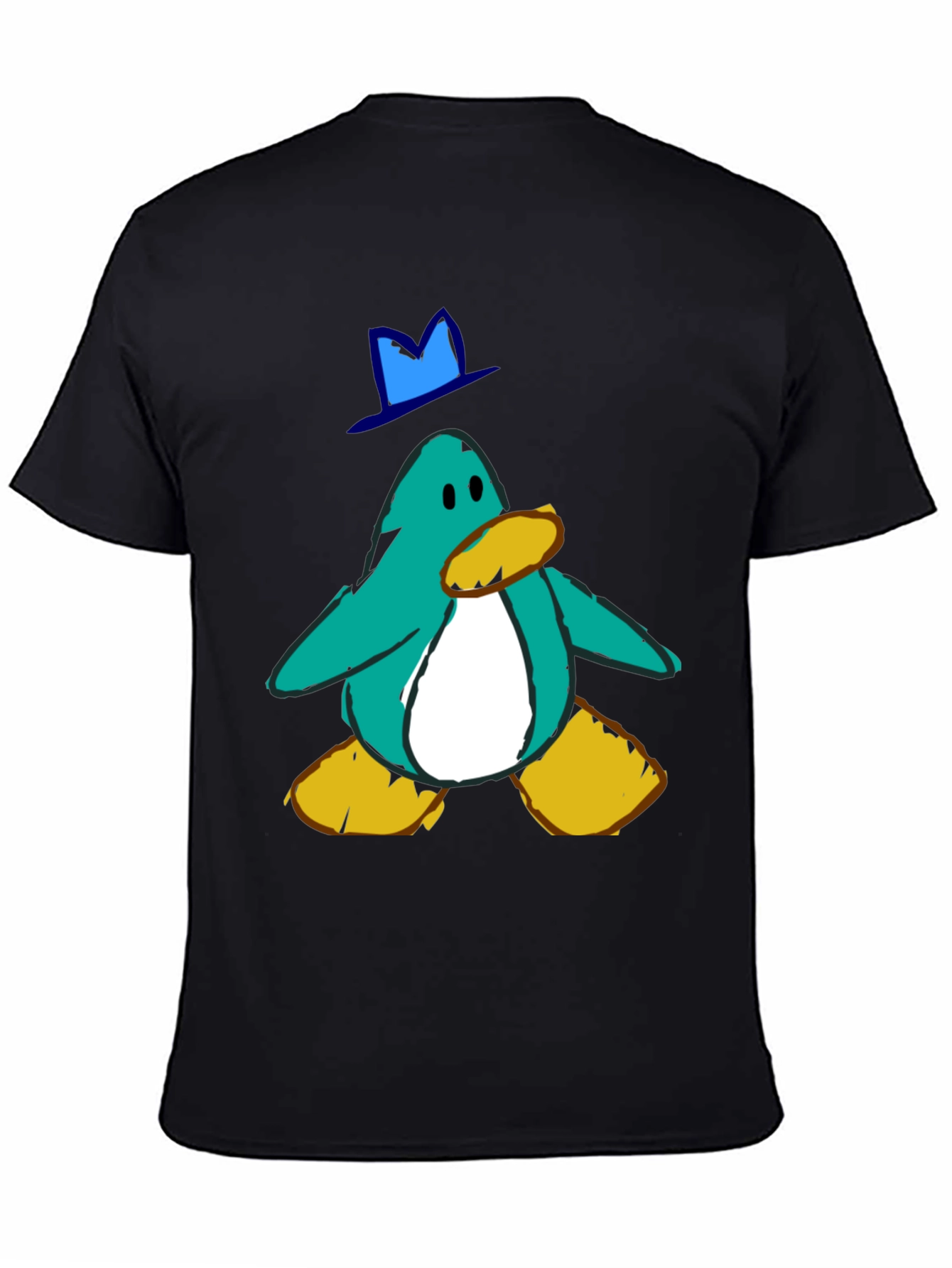 Black Penguin T-Shirt - Cartoon Perry the Platypus view 4