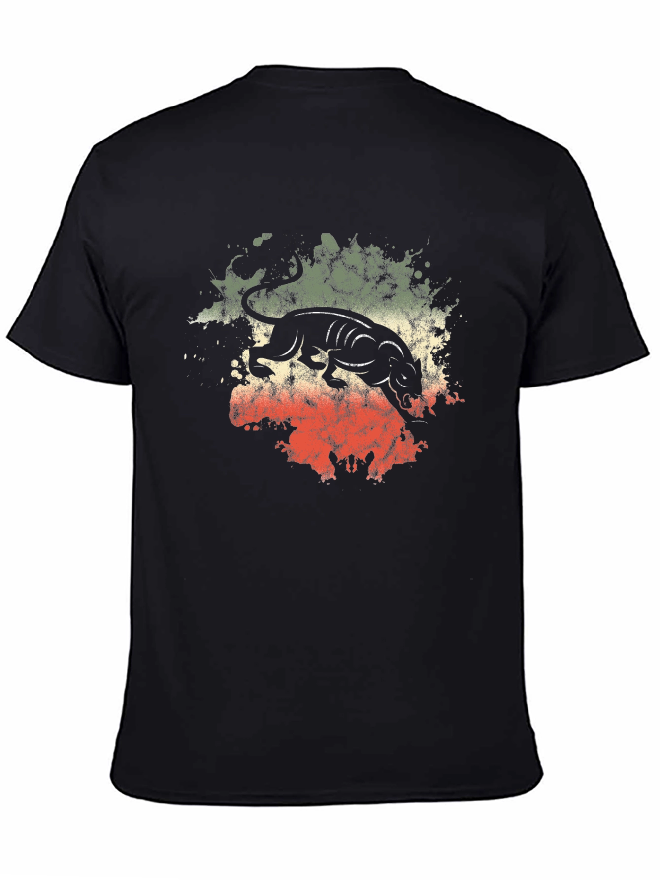 Black Retro Panther Graphic T-Shirt - Black view 4