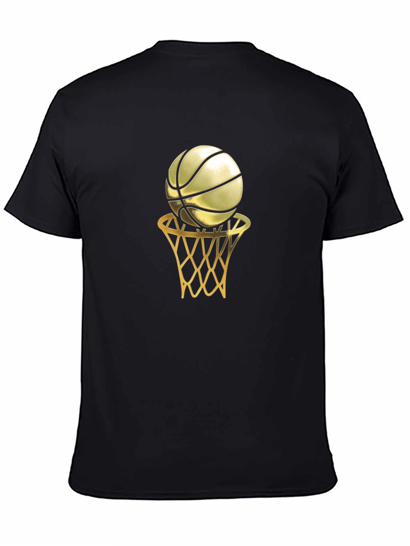 Black Golden Basketball Graphic Tee view 4