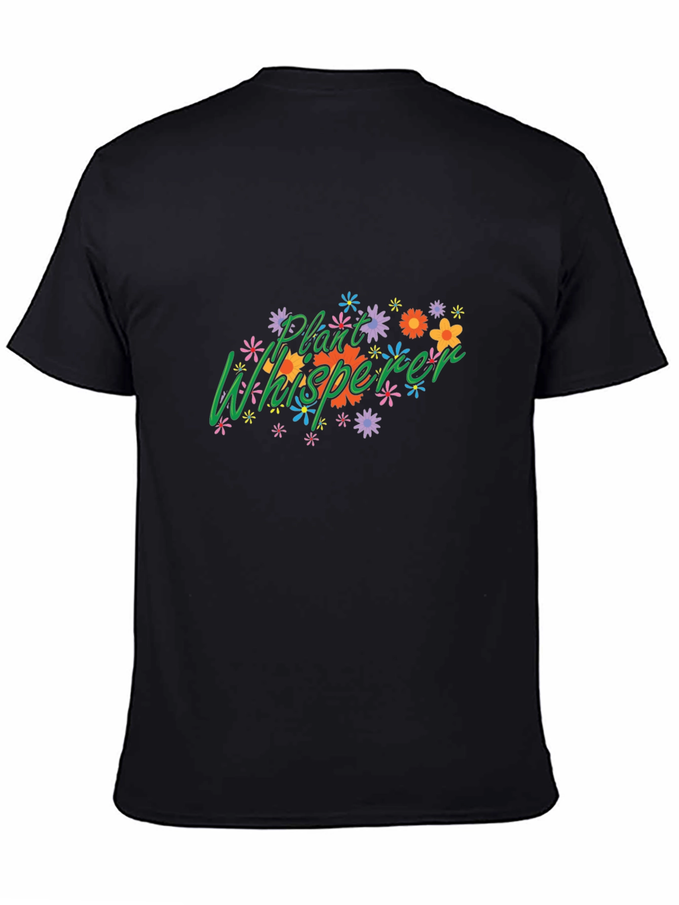Black Plant Whisperer Graphic T-Shirt - Black Cotton Tee view 4