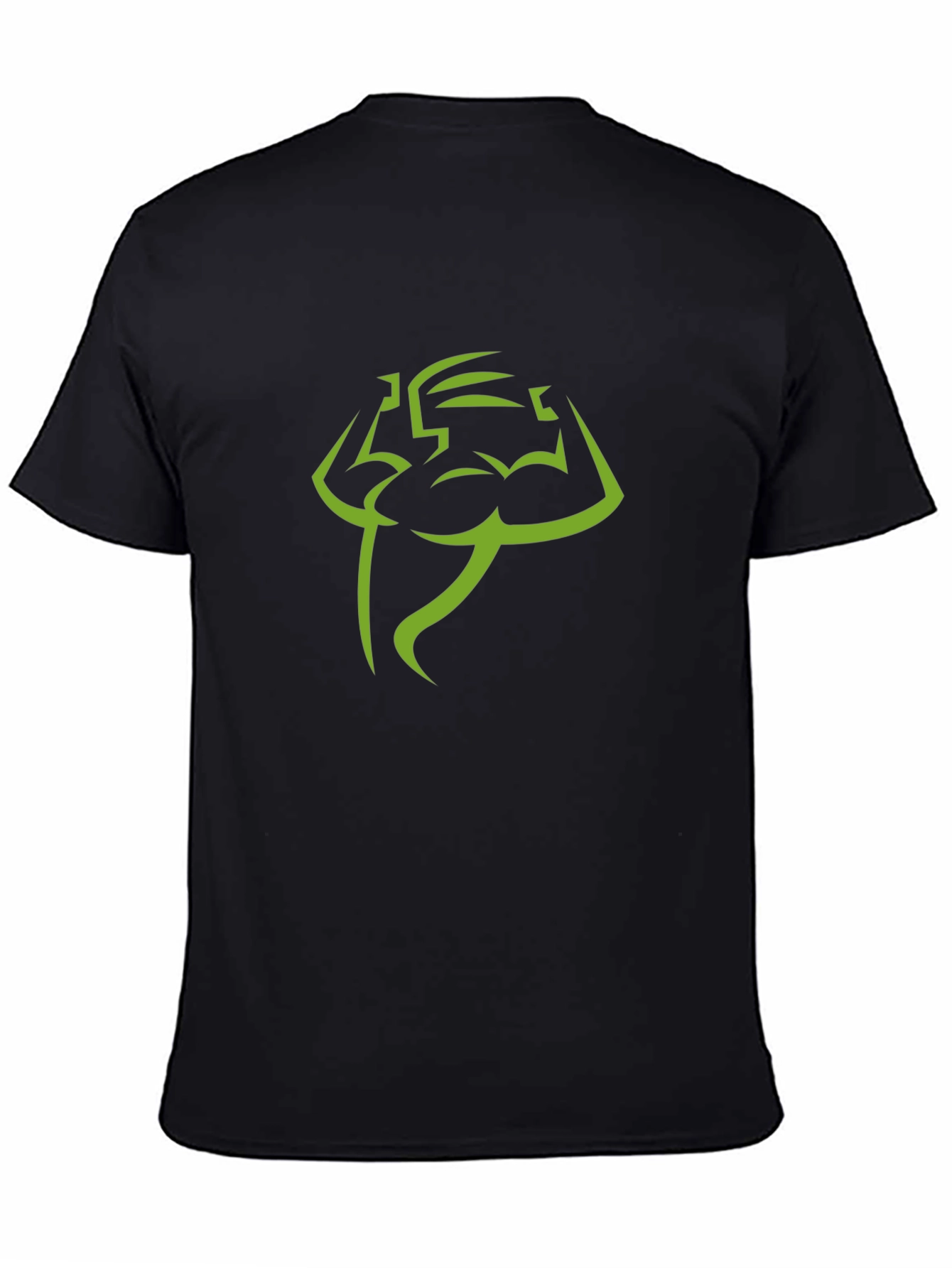 Black Muscle Man Black T-Shirt - Fitness Graphic Tee view 4
