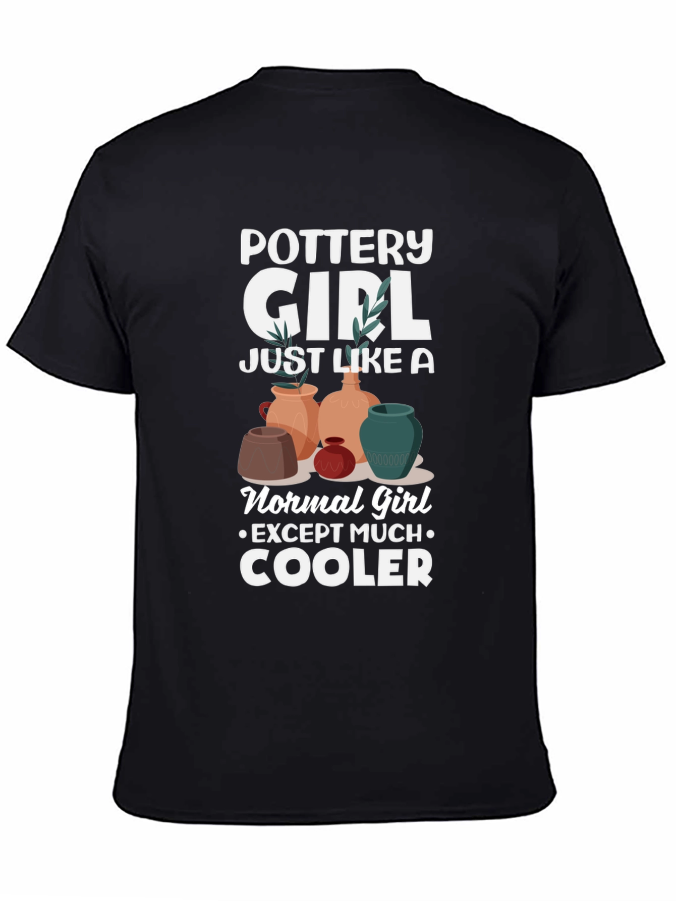 Black Pottery Girl T-Shirt - Cool & Unique Design view 4
