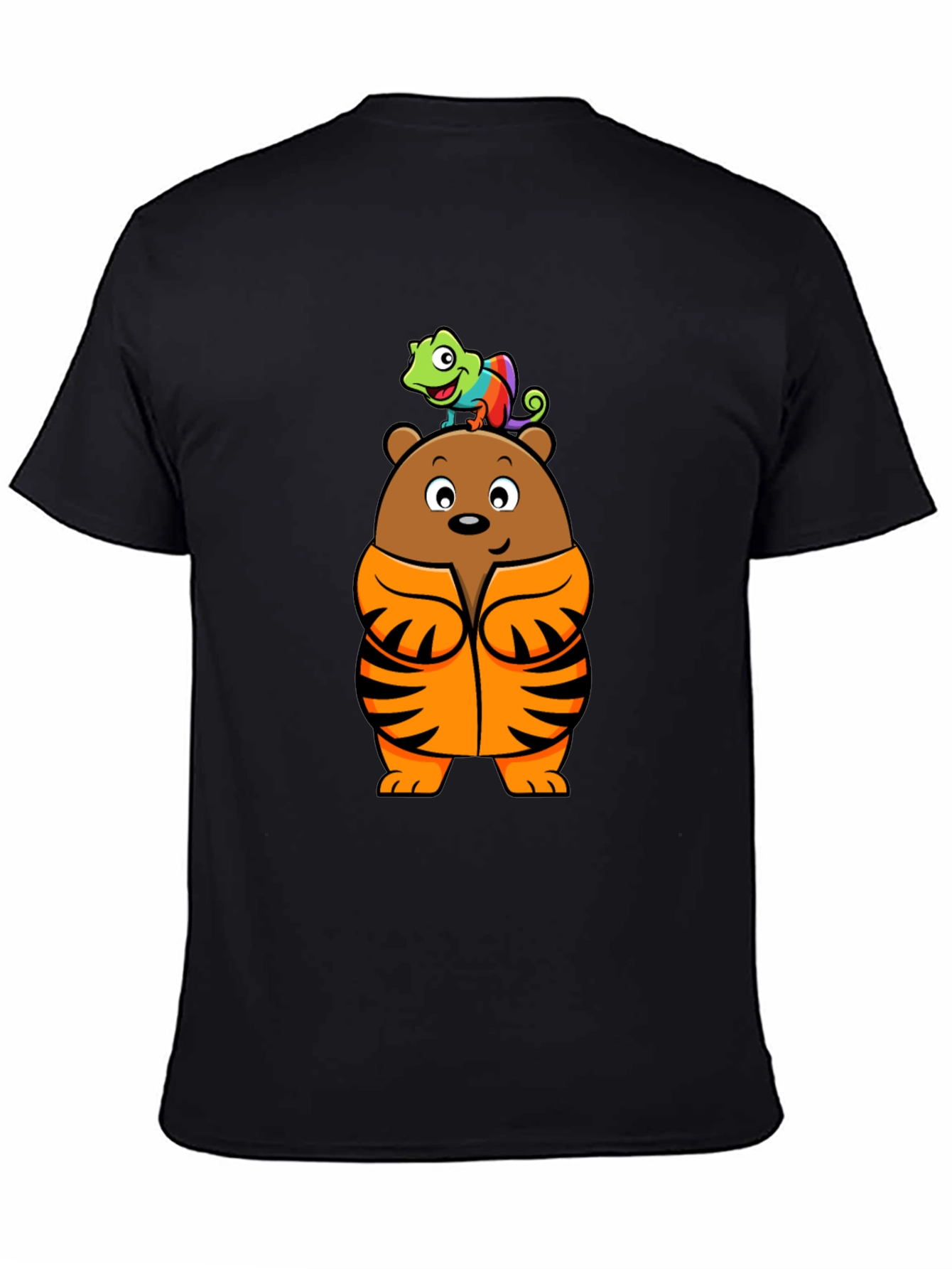 Black Bear and Chameleon Graphic Tee view 4