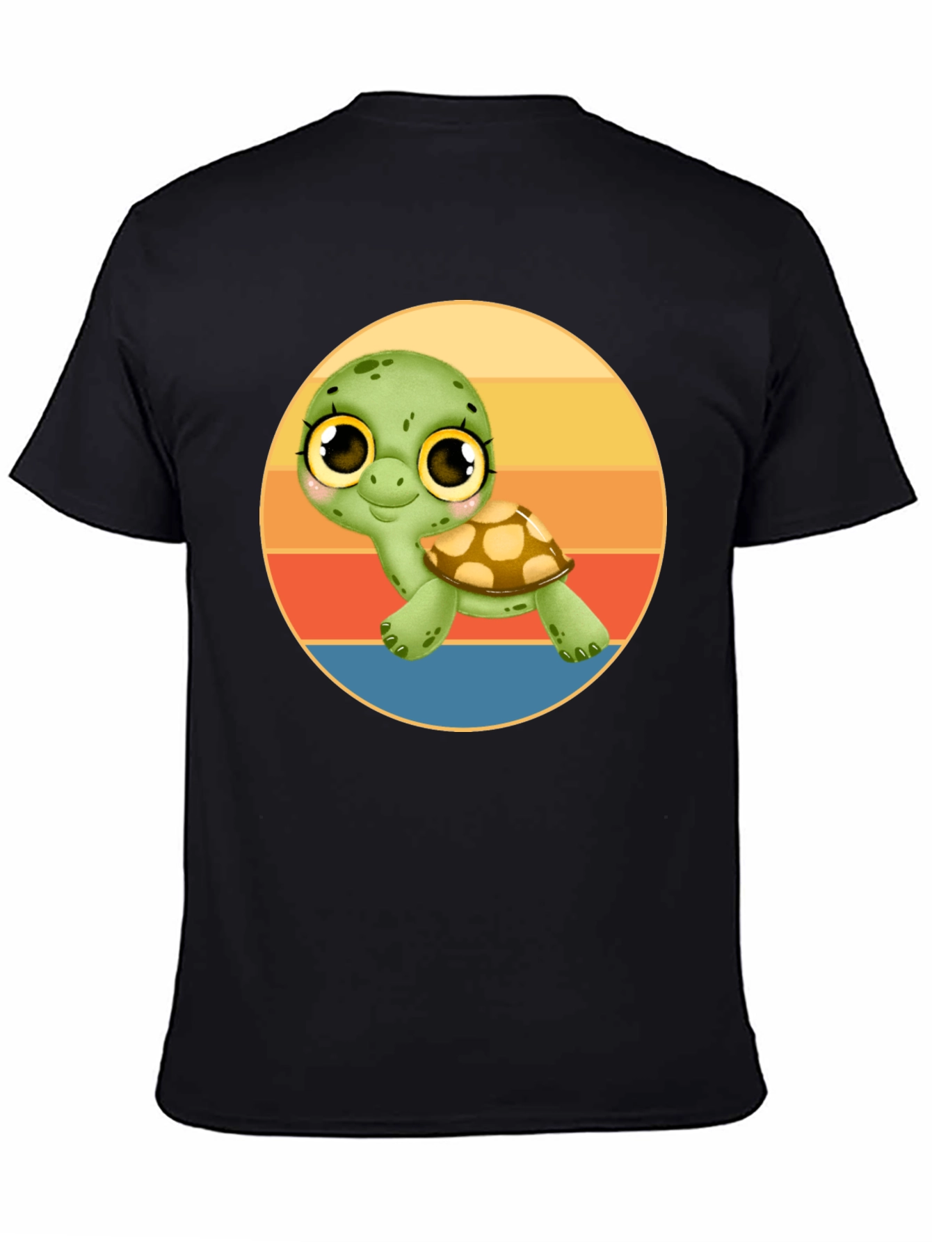 Black Cute Turtle Graphic Tee - Comfort Fit Black T-Shirt view 4