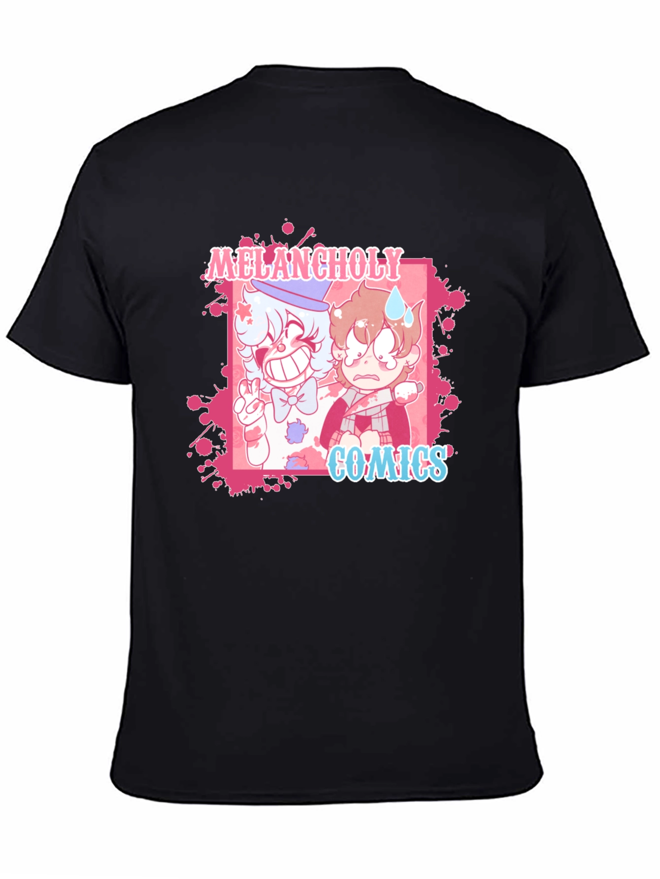 Black Melancholy Comics Graphic T-Shirt view 4