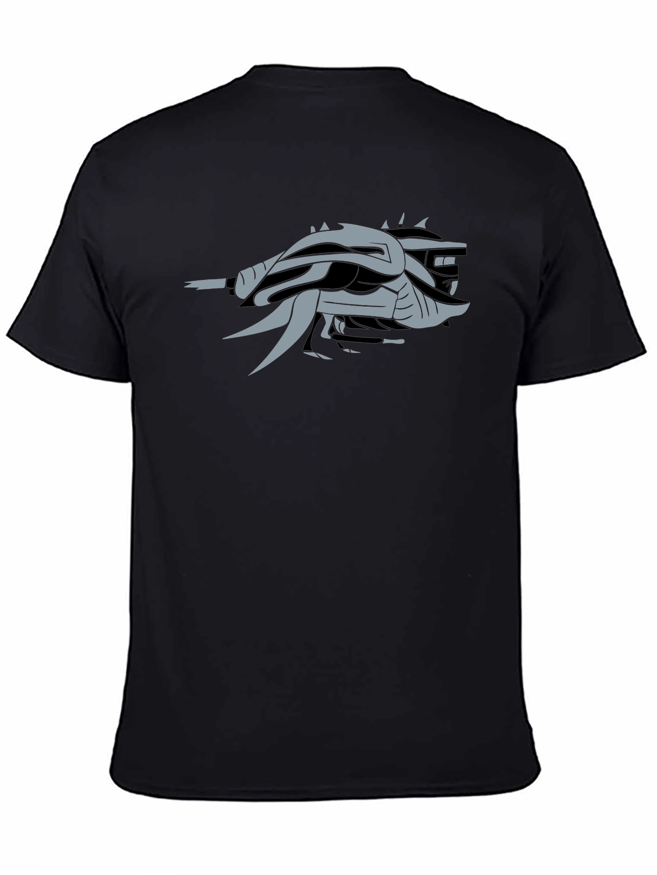 Black Abstract Dragon Black T-Shirt view 4
