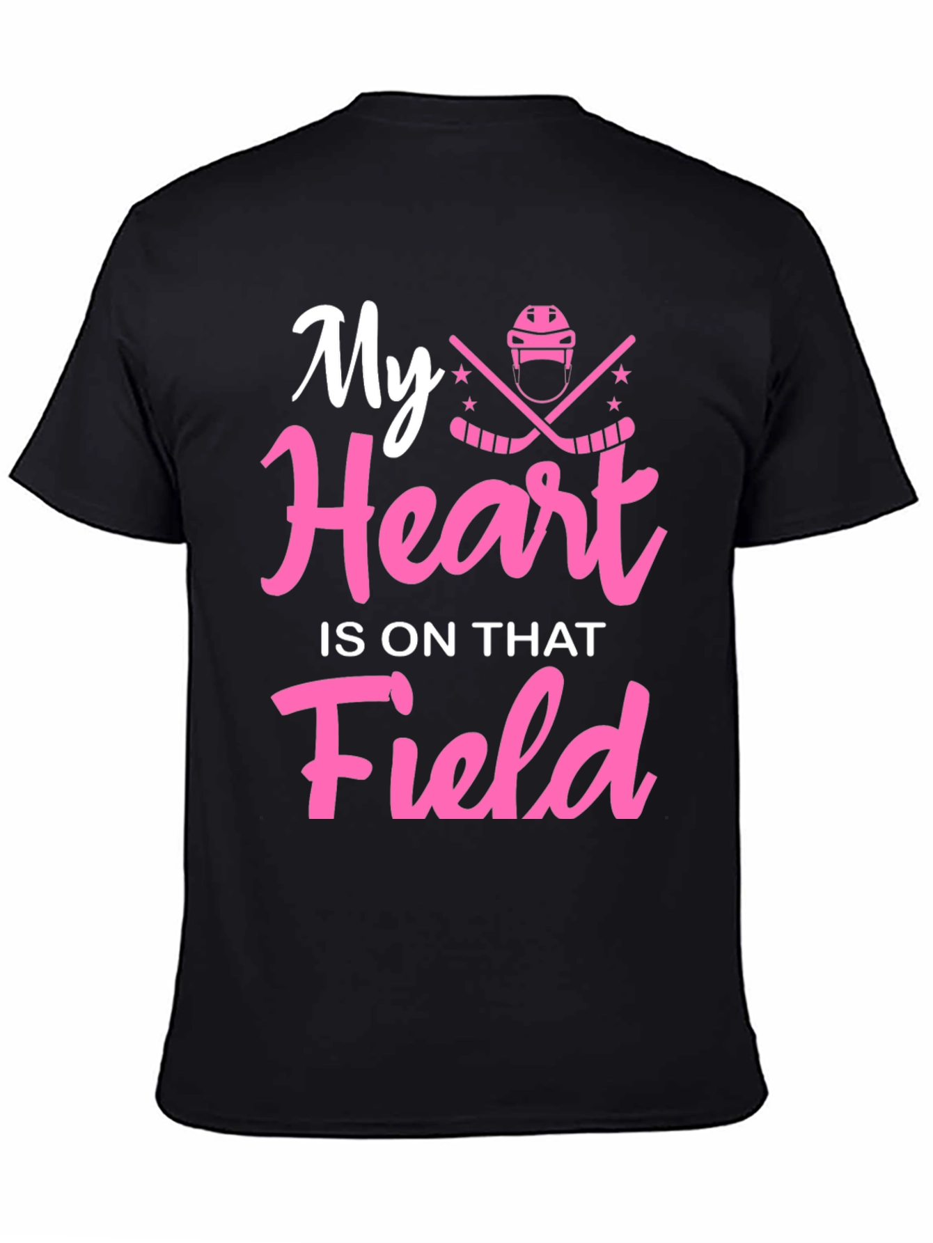 Black My Heart Is On That Field Hockey T-Shirt view 4