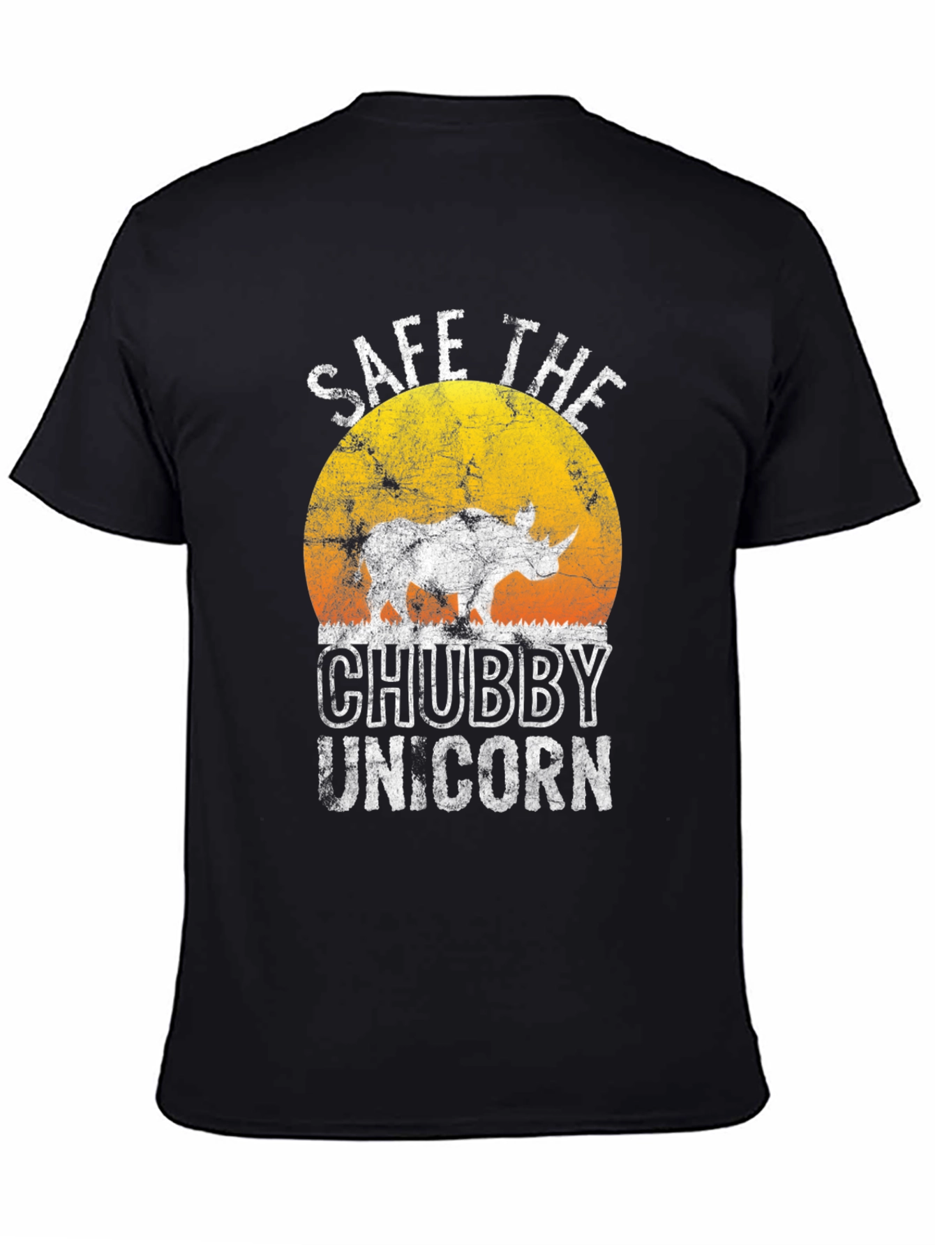 Black Save The Chubby Unicorn T-Shirt - Black Cotton Tee view 4