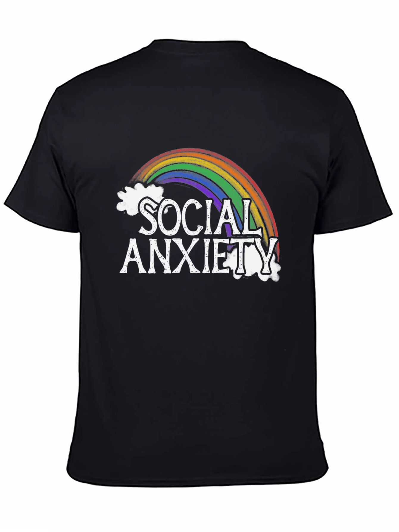 Black Social Anxiety Rainbow Graphic Tee view 4