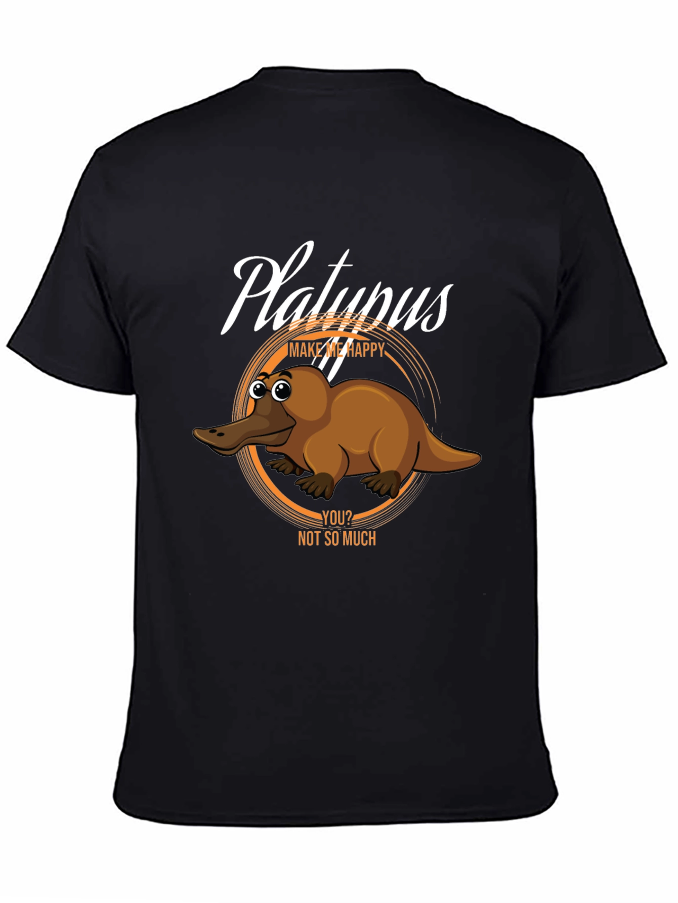Black Funny Platypus Graphic T-Shirt view 4