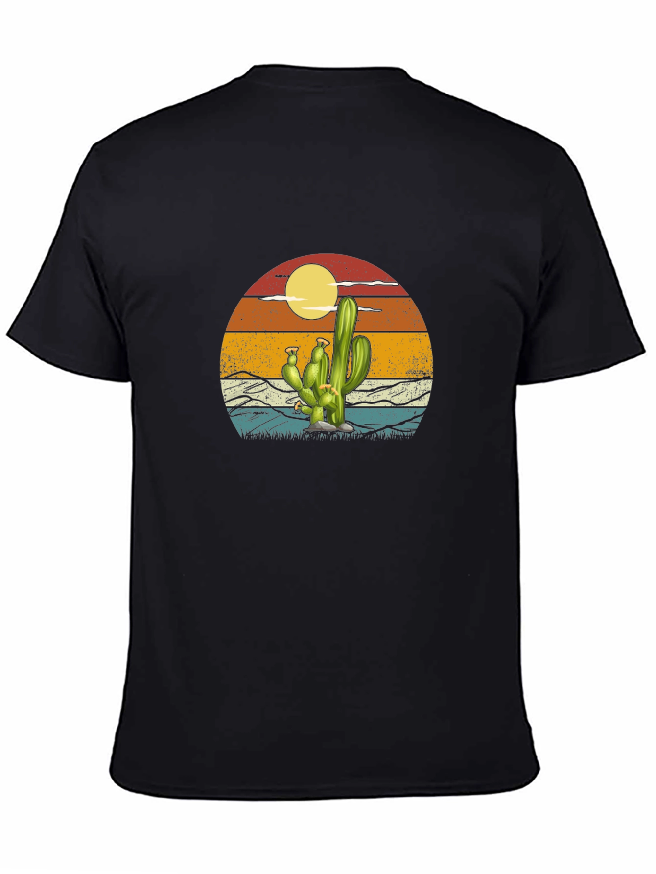 Black Cactus Sunset Graphic Tee - Desert Vibes view 4