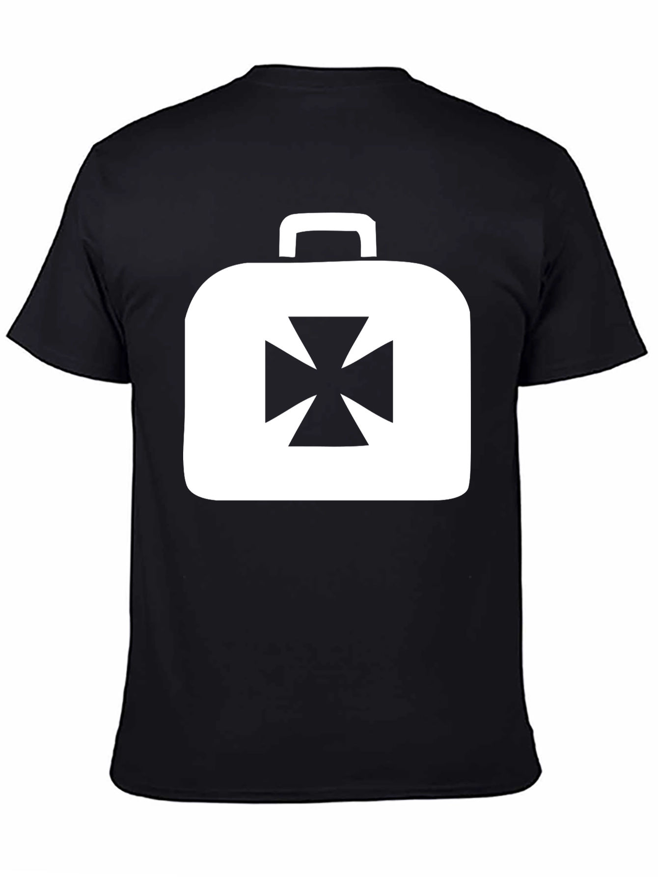 Black Iron Cross Briefcase Graphic Tee - Black view 4