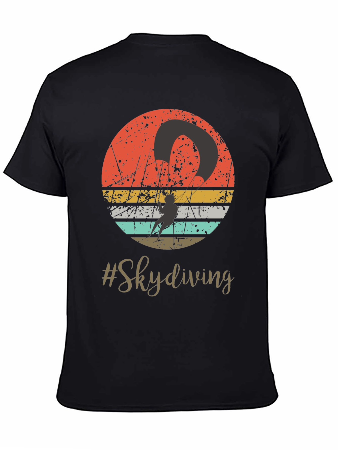 Black Retro Skydiving Graphic Tee view 4