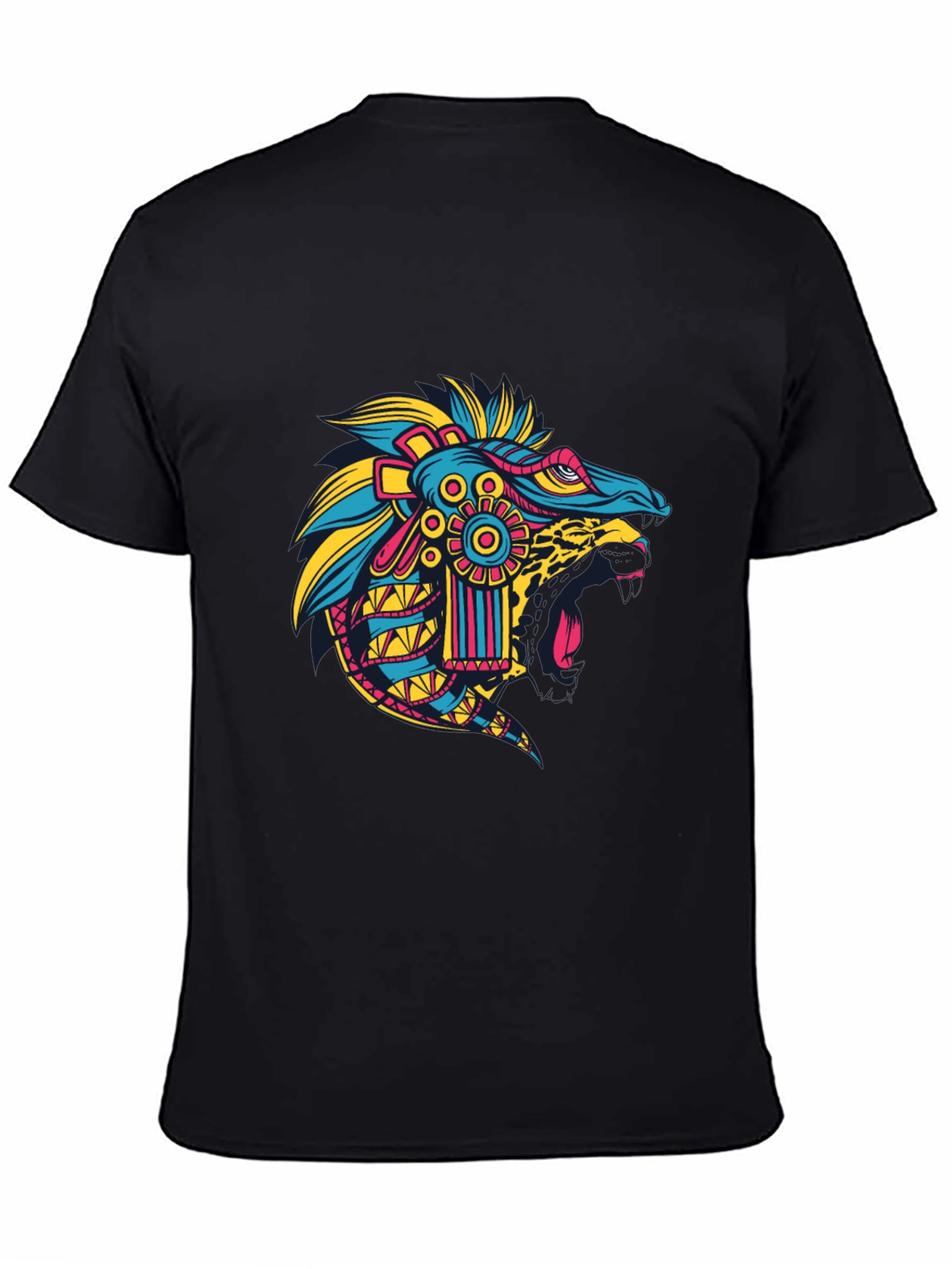 Black Aztec Jaguar Head T-Shirt - Bold Graphic Tee view 4