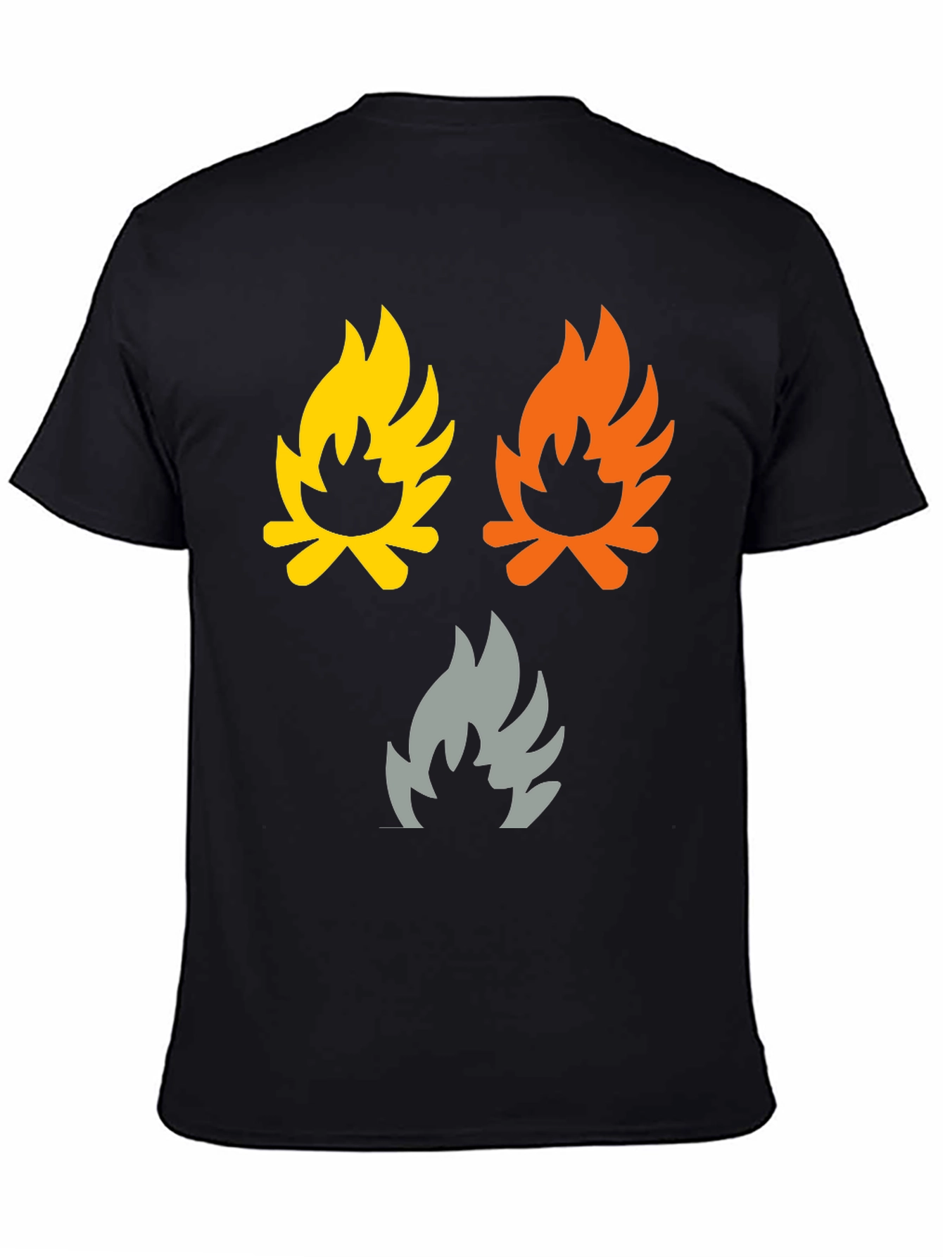 Black Campfire Flames Graphic Tee - Soft Cotton Shirt view 4