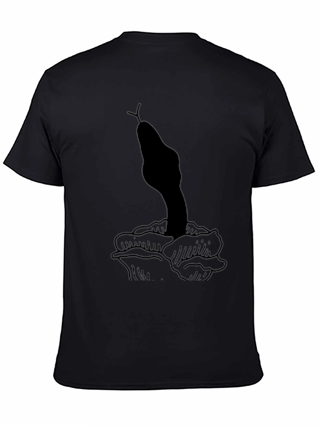 Black Snake & Rose Graphic T-Shirt - Unisex Black Tee view 4