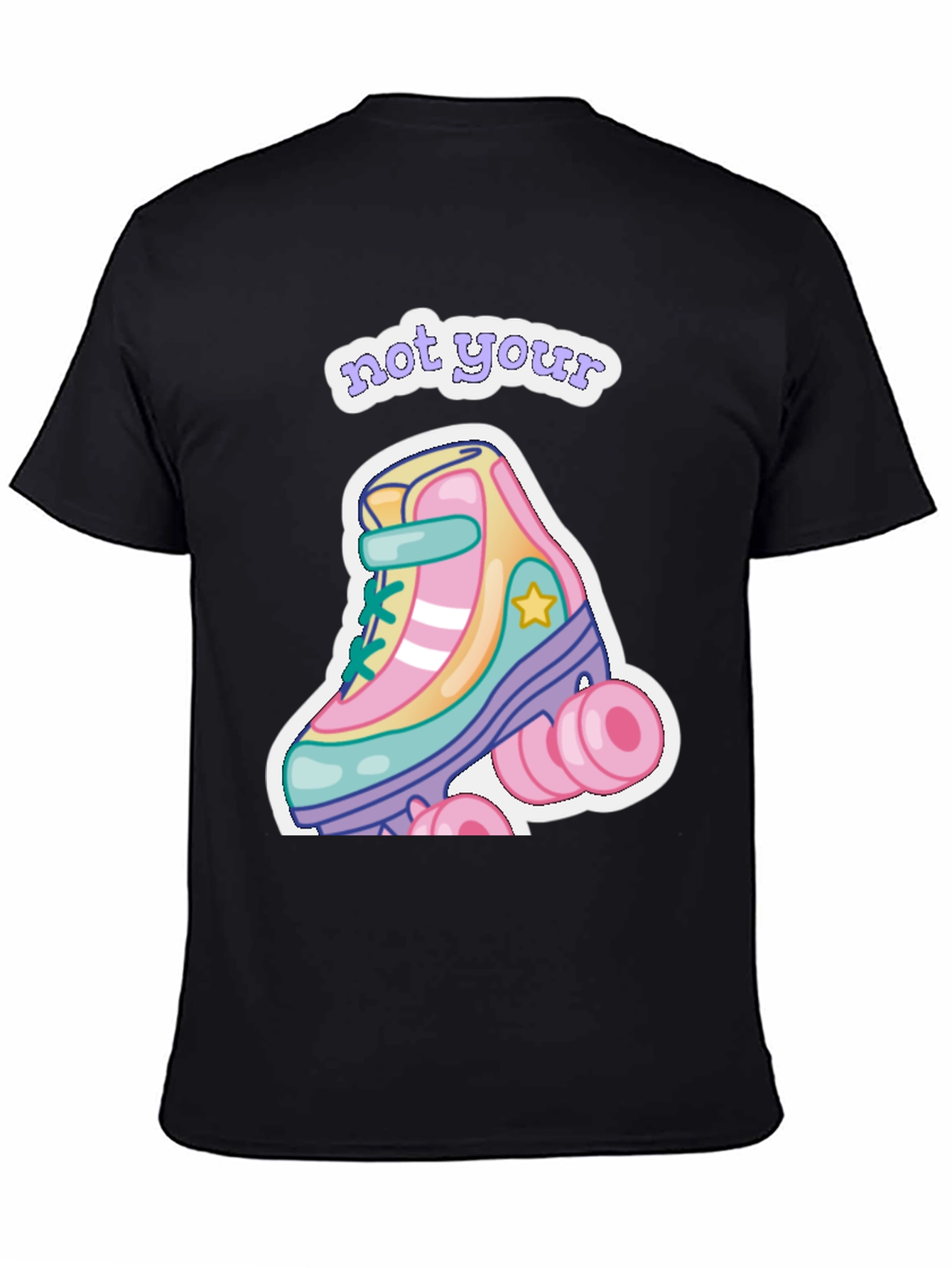 Black Retro Roller Skate T-Shirt - Not Your Skate! view 4