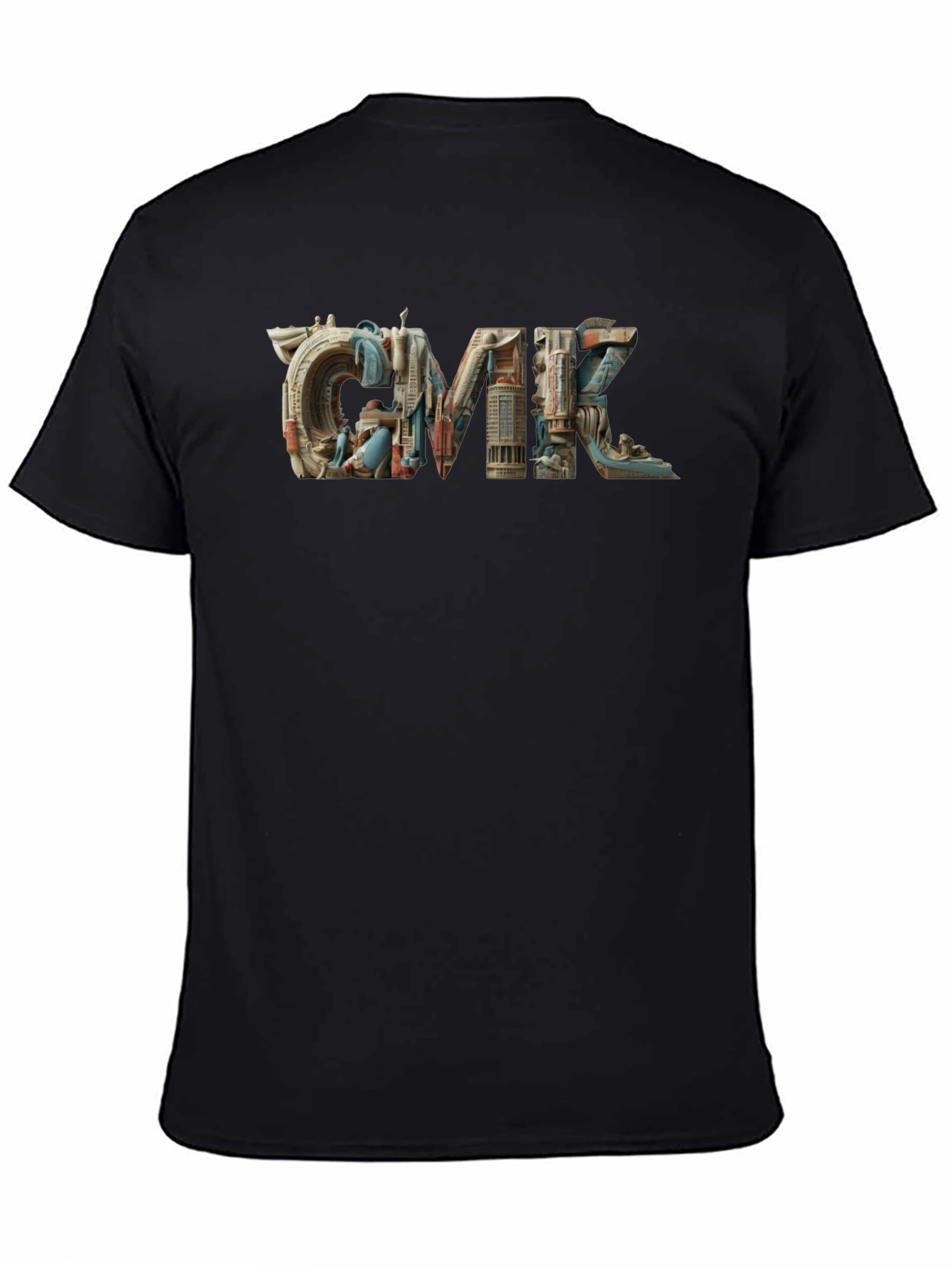 Black Architectural CMK Graphic T-Shirt - Black Cotton Blend view 4