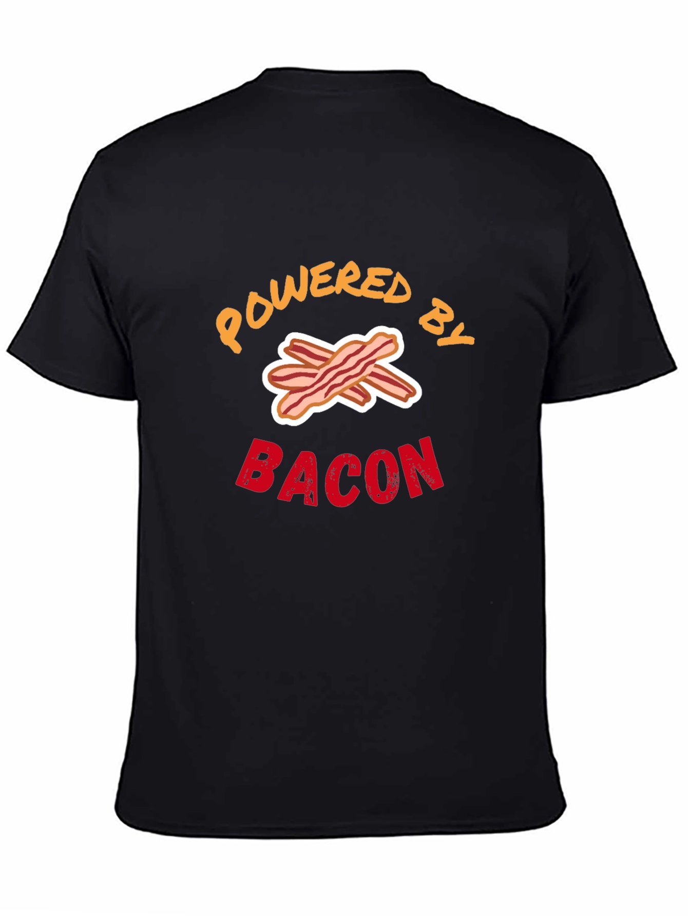 Black Powered by Bacon Graphic Tee view 4