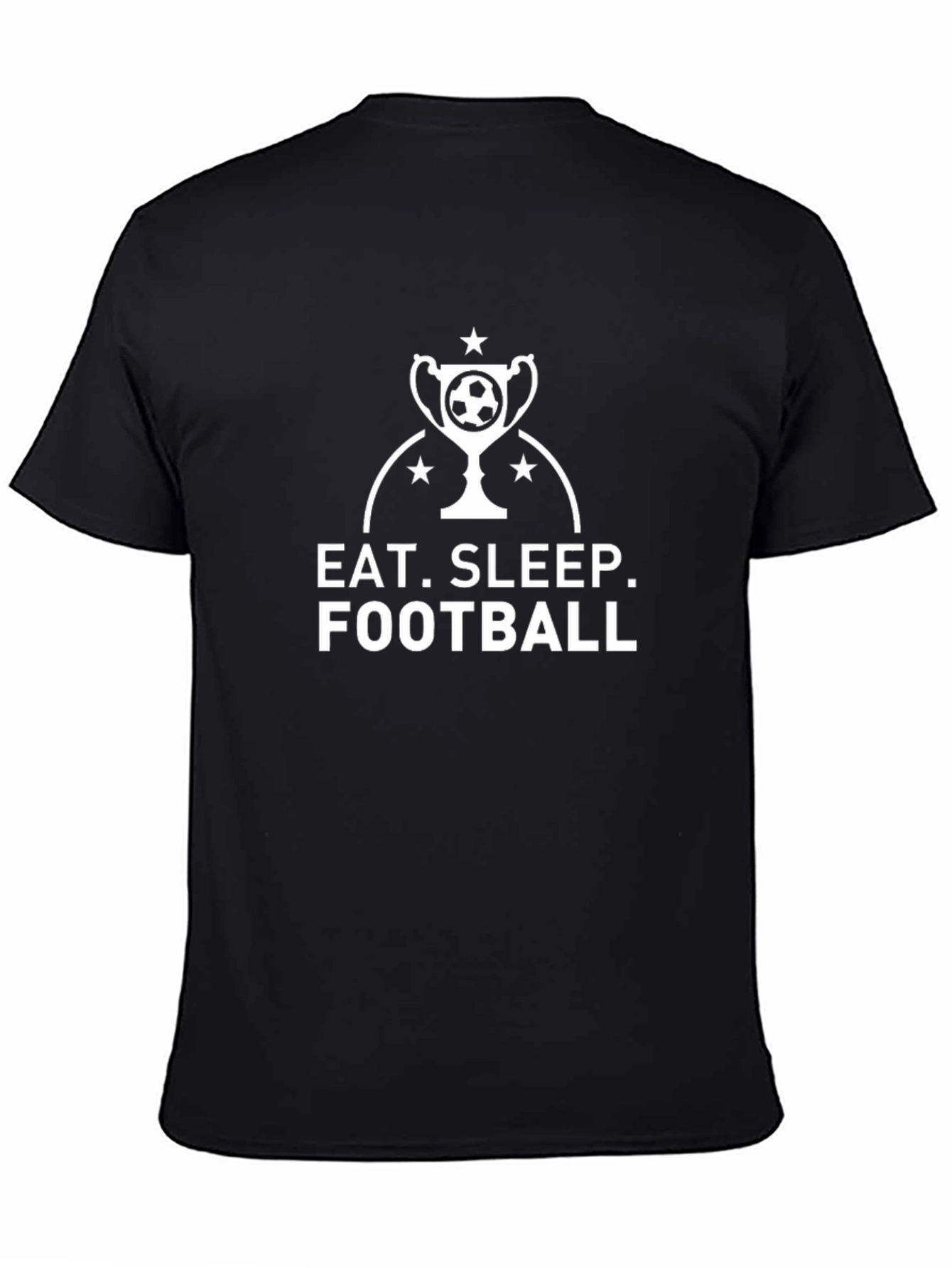 Black Eat Sleep Football T-Shirt - Black view 4