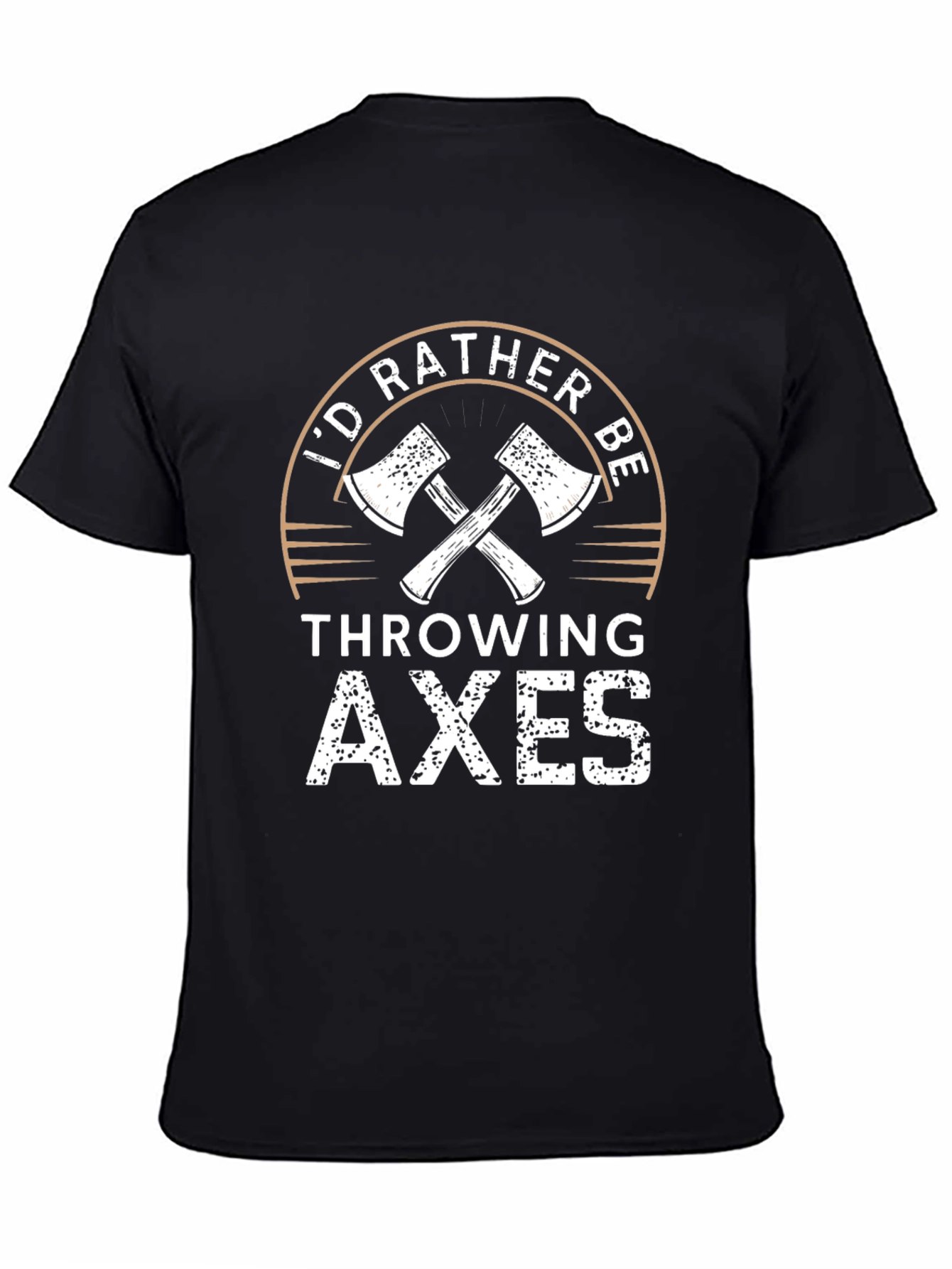 Black I'd Rather Be Throwing Axes T-Shirt view 4
