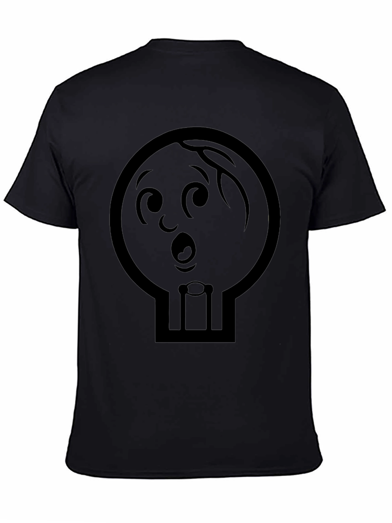 Black Whimsical Cartoon Character Graphic T-Shirt view 4
