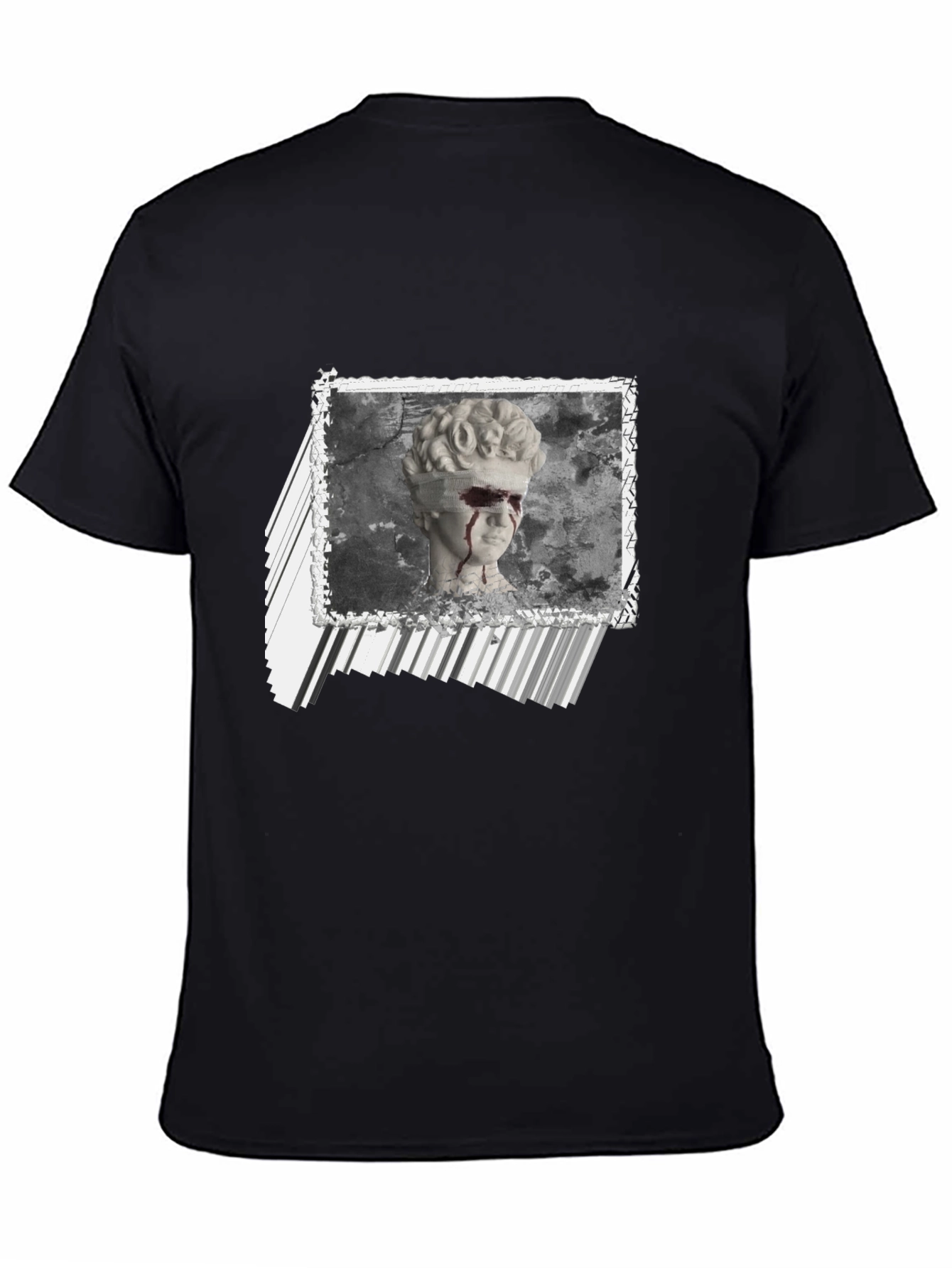 Black Statue Graphic Print Black T-Shirt view 4