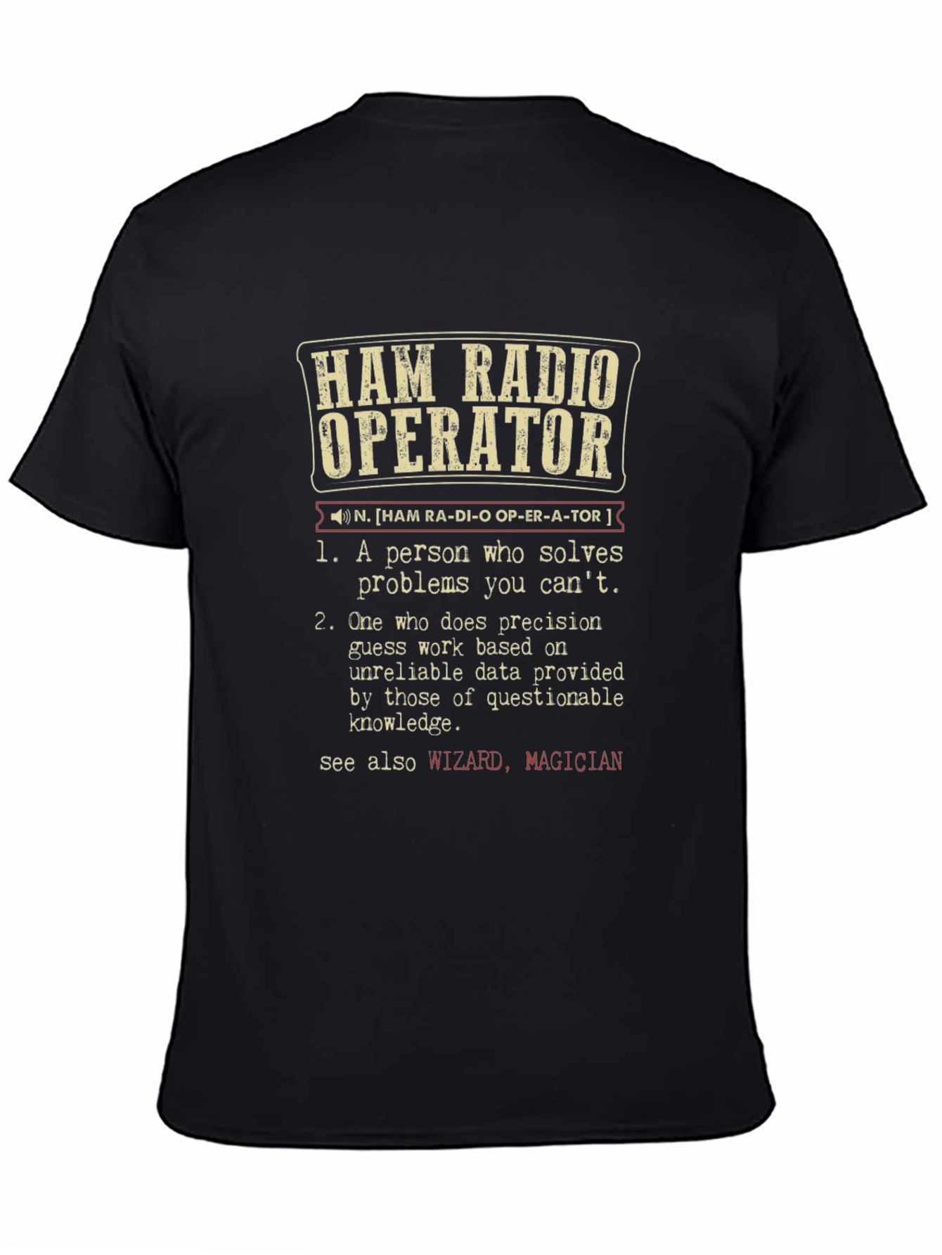 Black Ham Radio Operator Definition T-Shirt view 4