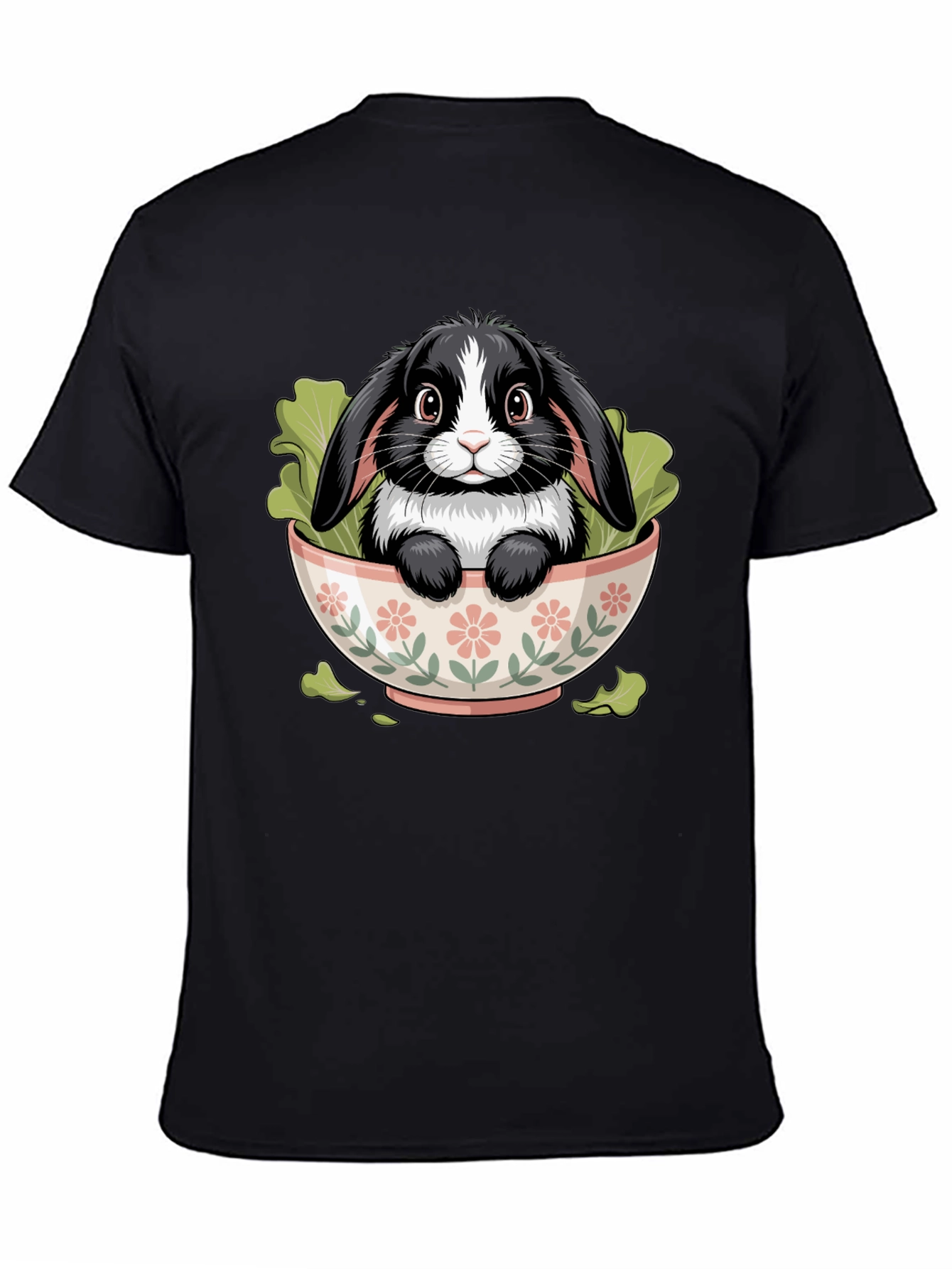 Black Bunny in Bowl Graphic Tee view 4