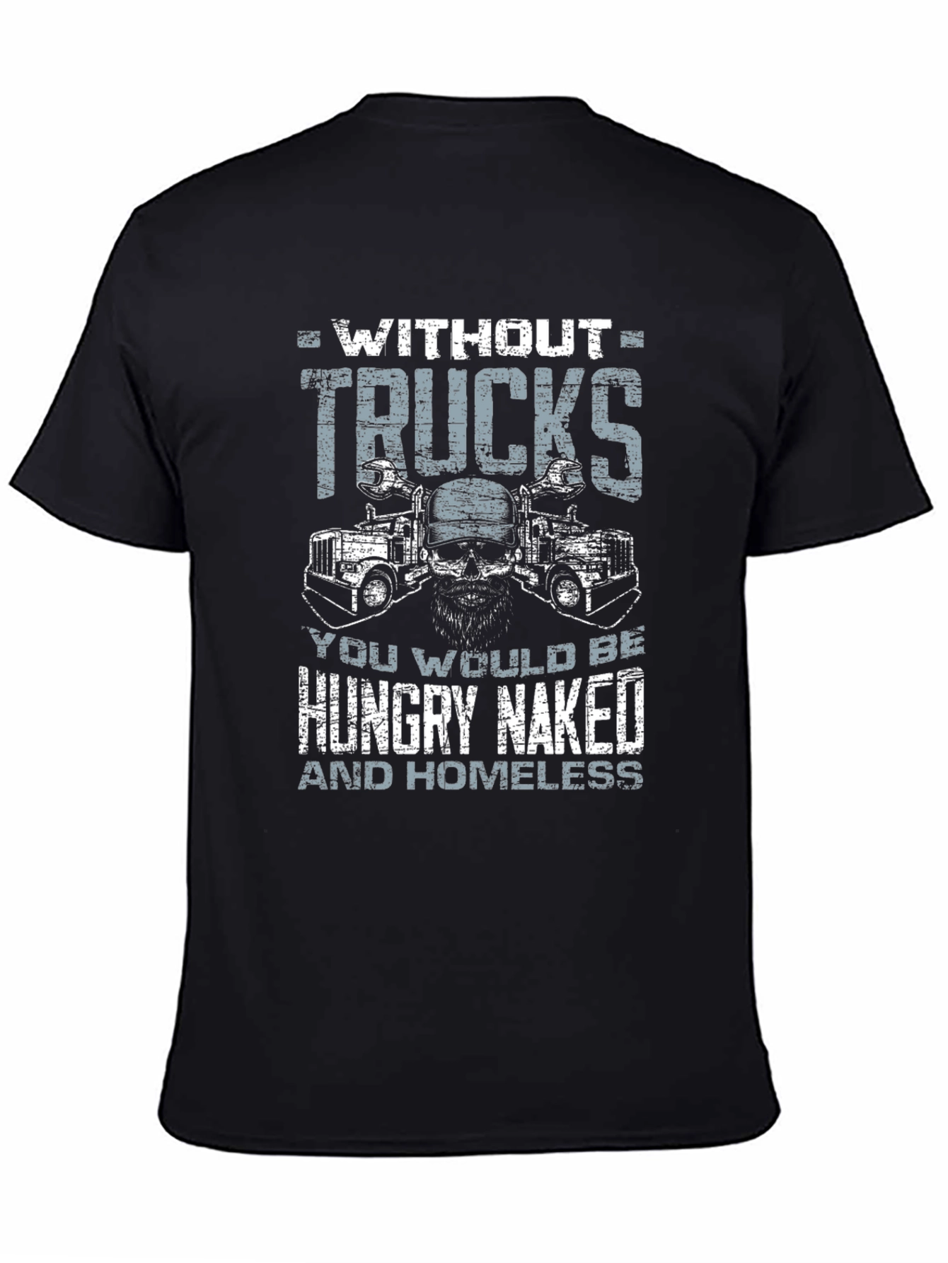 Black Trucker T-Shirt - Without Trucks - Graphic Tee view 4